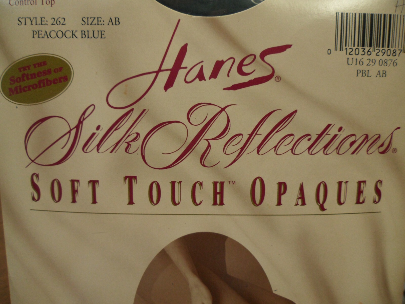 Hanes Silk Reflections Opaque Control Top Pantyhose PEACOCK BLUE AB NOS RARE