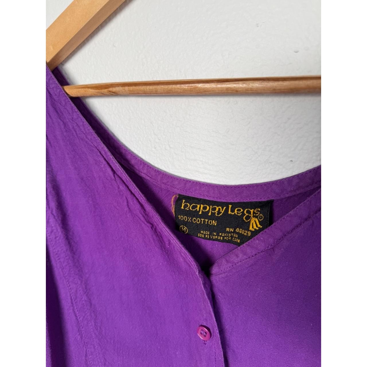 Vintage 90s Happy Legs Dress M Boho Lagenlook Purple Artsy Ren Fair Goblin Fairy