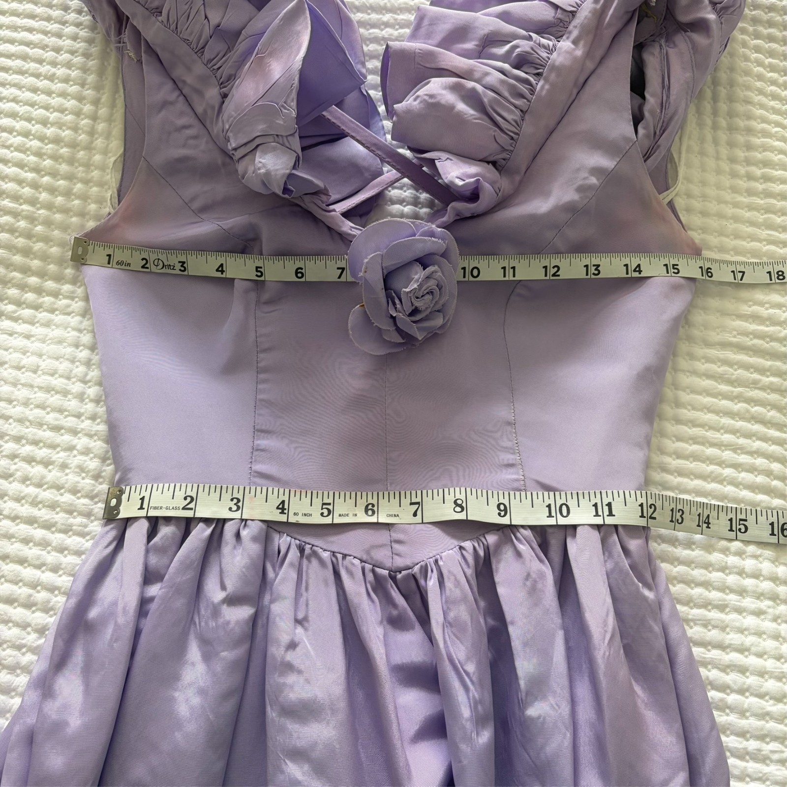 vintage 70s or 80s light purple lilac bodice dress