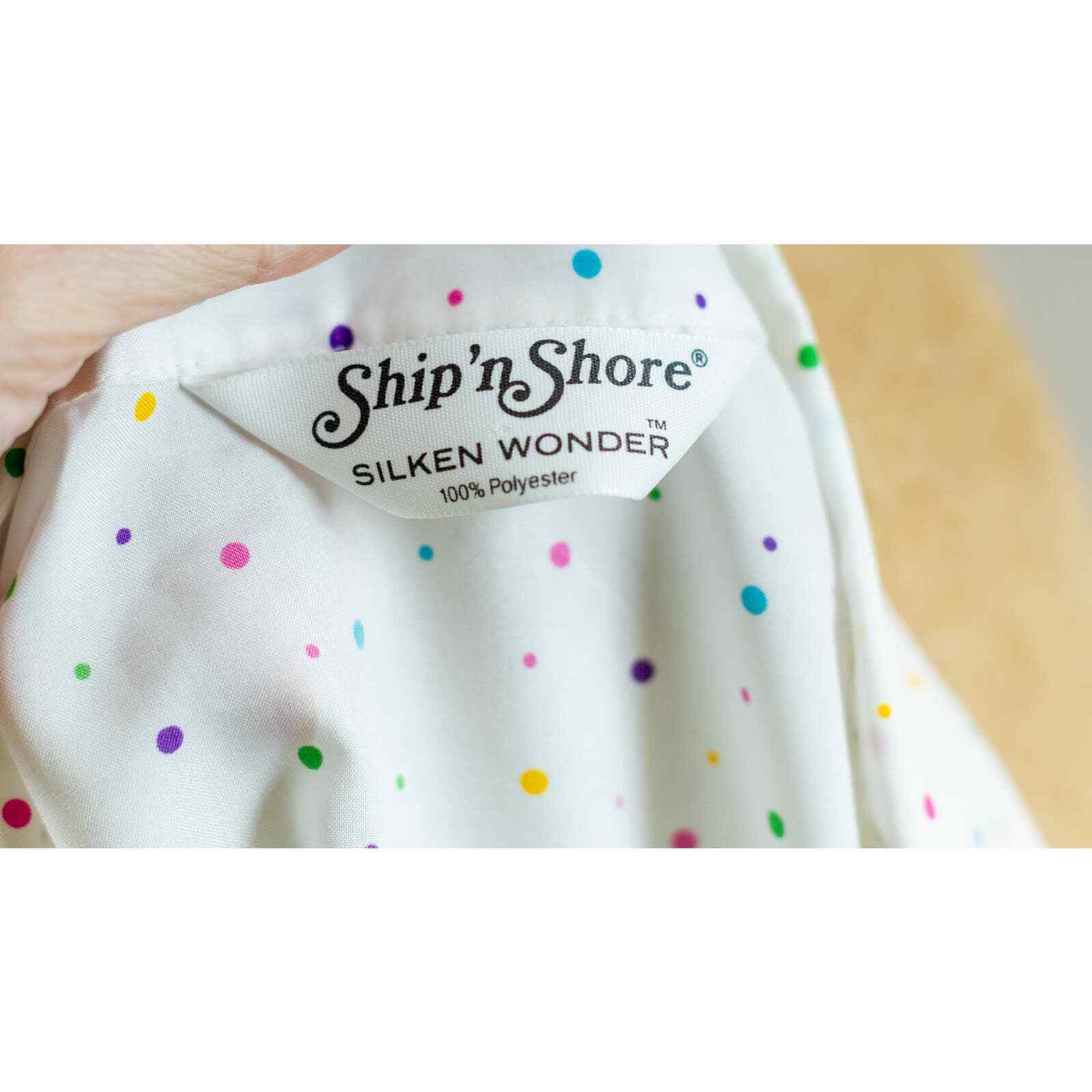 Vintage 80s Colorful Confetti Dot Blouse, Silky Polyester, Button Front, Med Lg