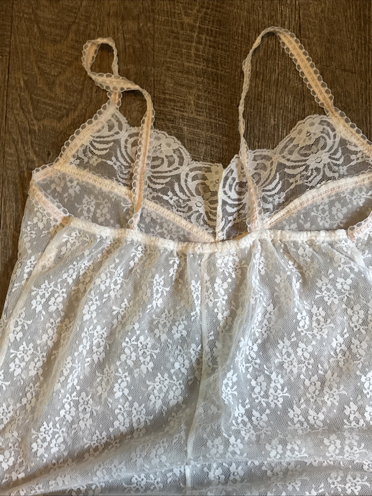 Vintage 80s Spotlight Sheer white Floral Lace Teddy Bodysuit Romper Medium