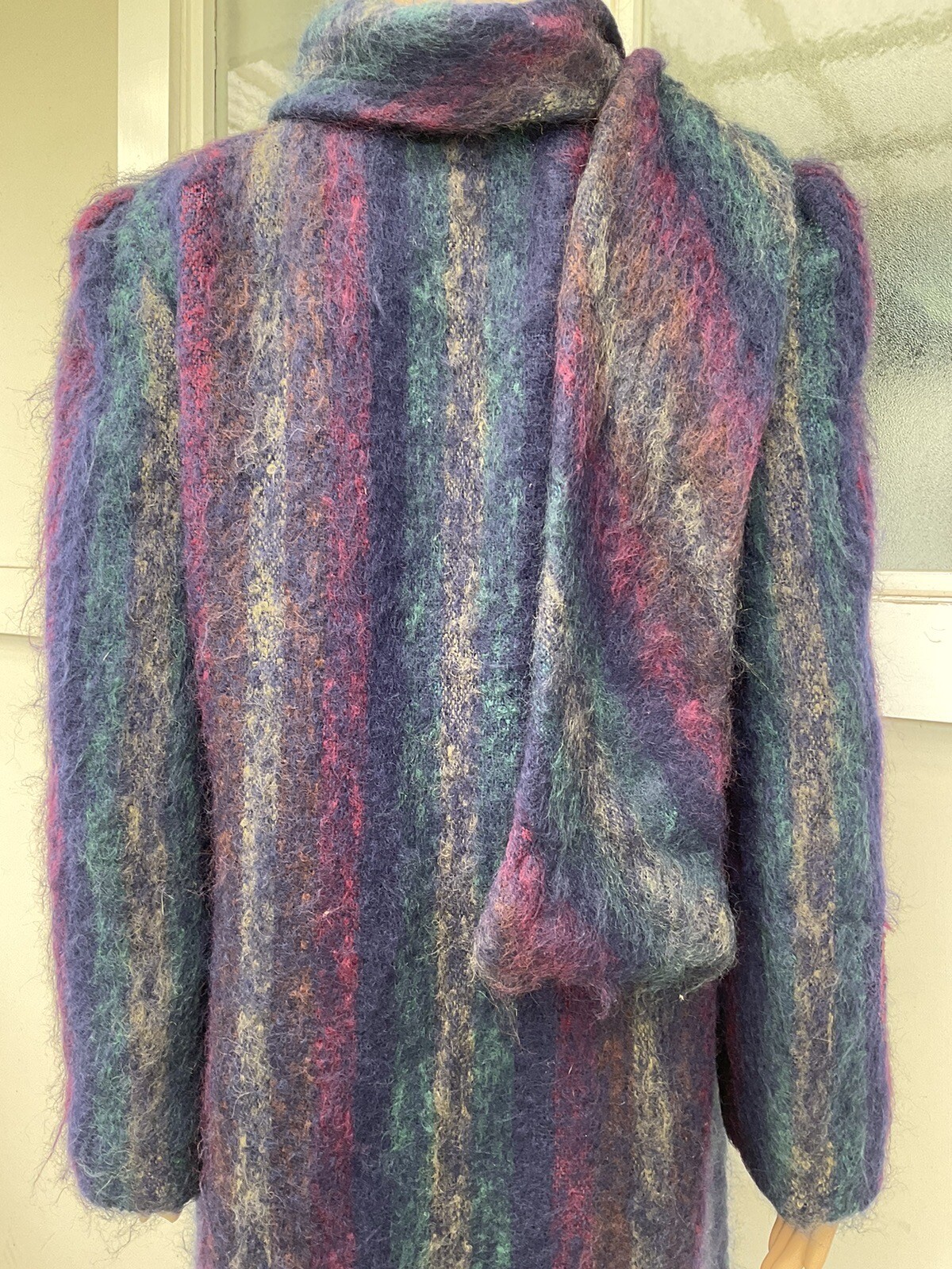Vtg 70s Pauline Trigere Luxury Blue Mohair Ladies Coat 10/12