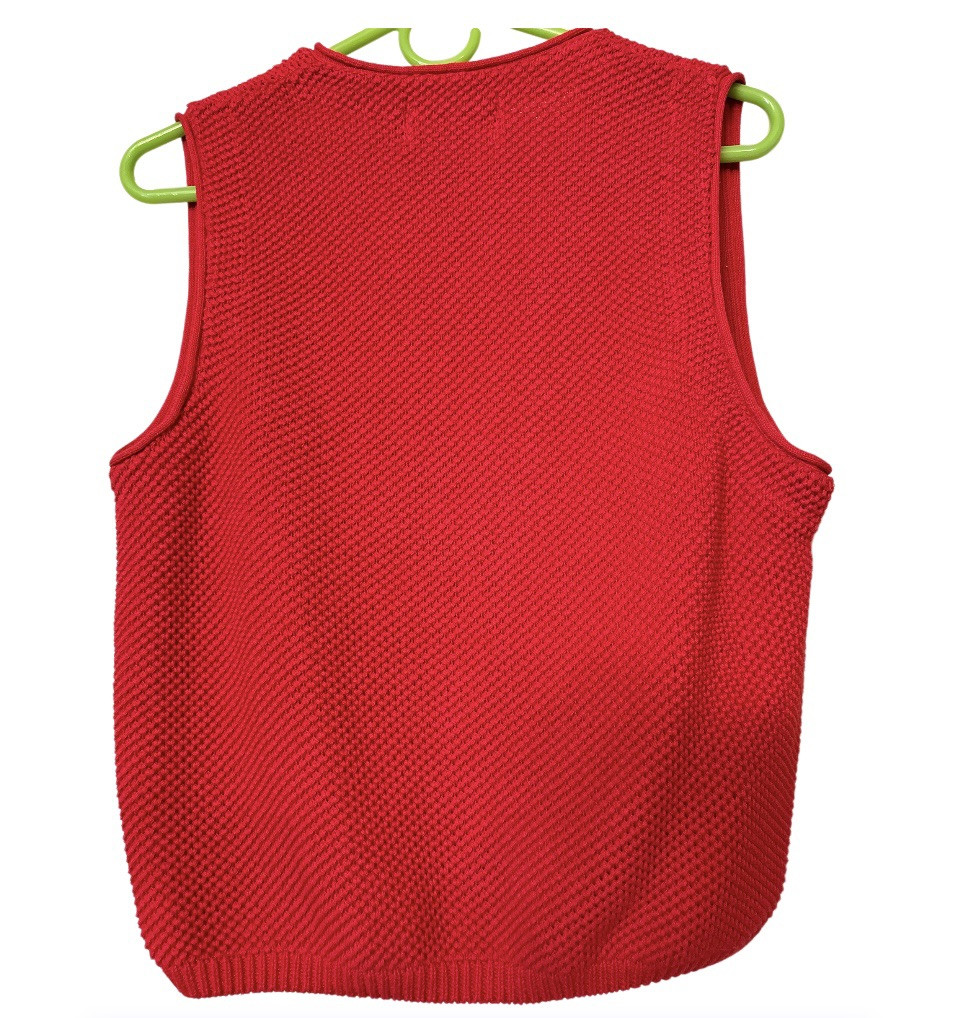 Vintage BUSHWACKER Original Red Grandpa Style Sweater Vest Medium