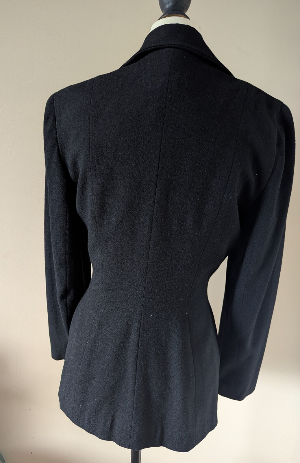 Rare Vintage 1940s Lilli Ann Black Label Black Cream Film Noir Blazer