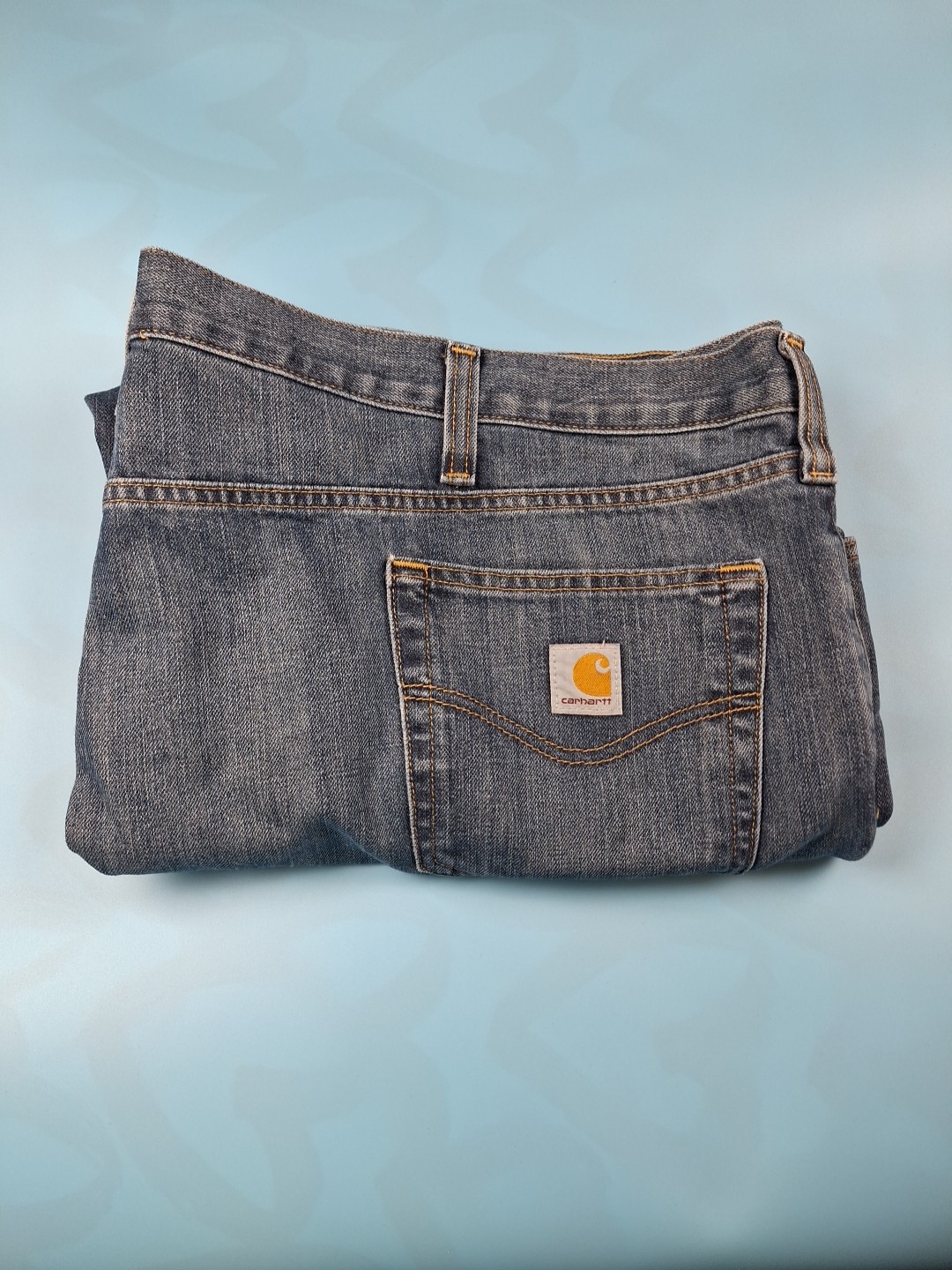 Carhartt Men’s 48×30 Blue Denim Relaxed Fit Straight Leg Work Jeans