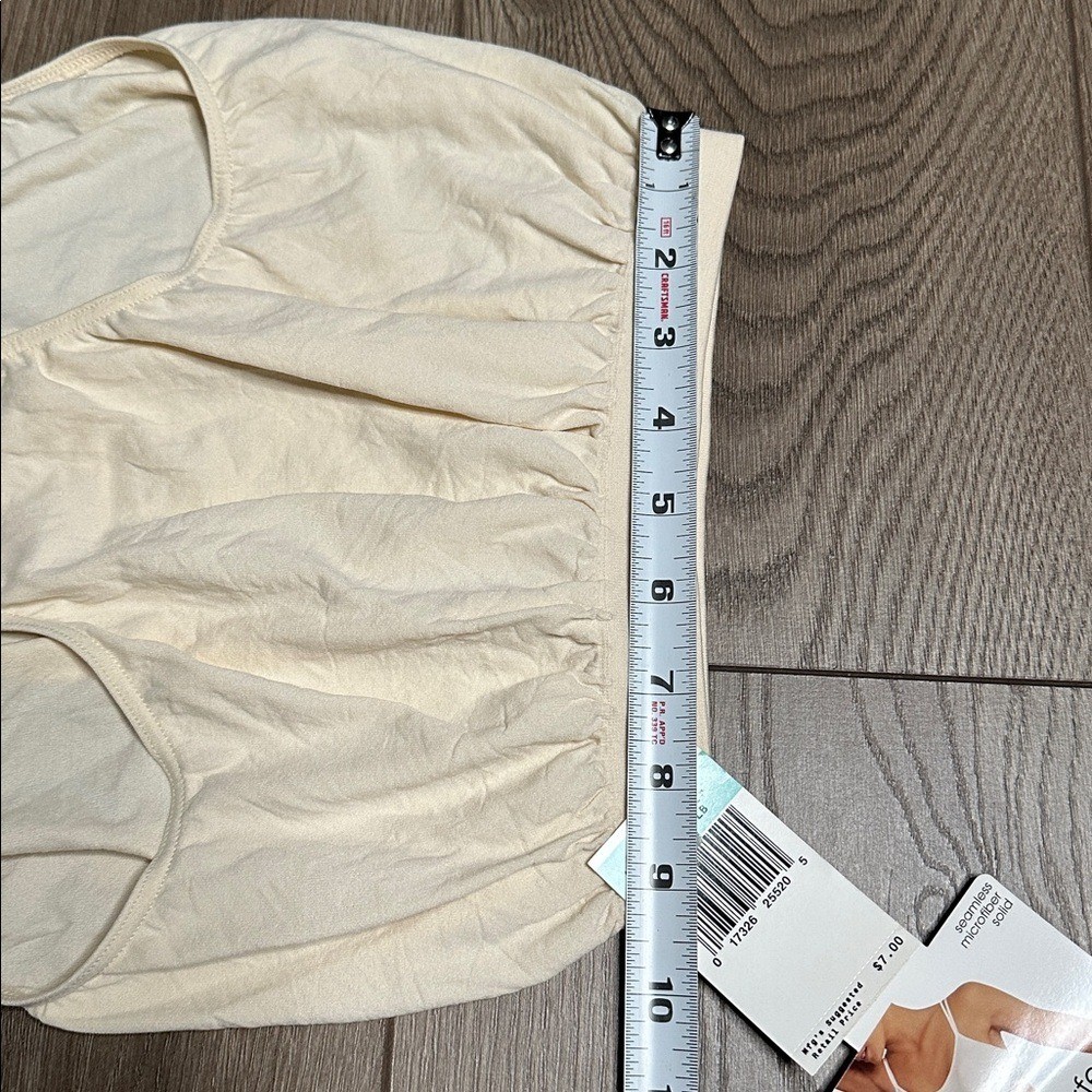 Vintage 90s High Waist Nylon Seamless Brief Panty Beige By Dim Size 8/9