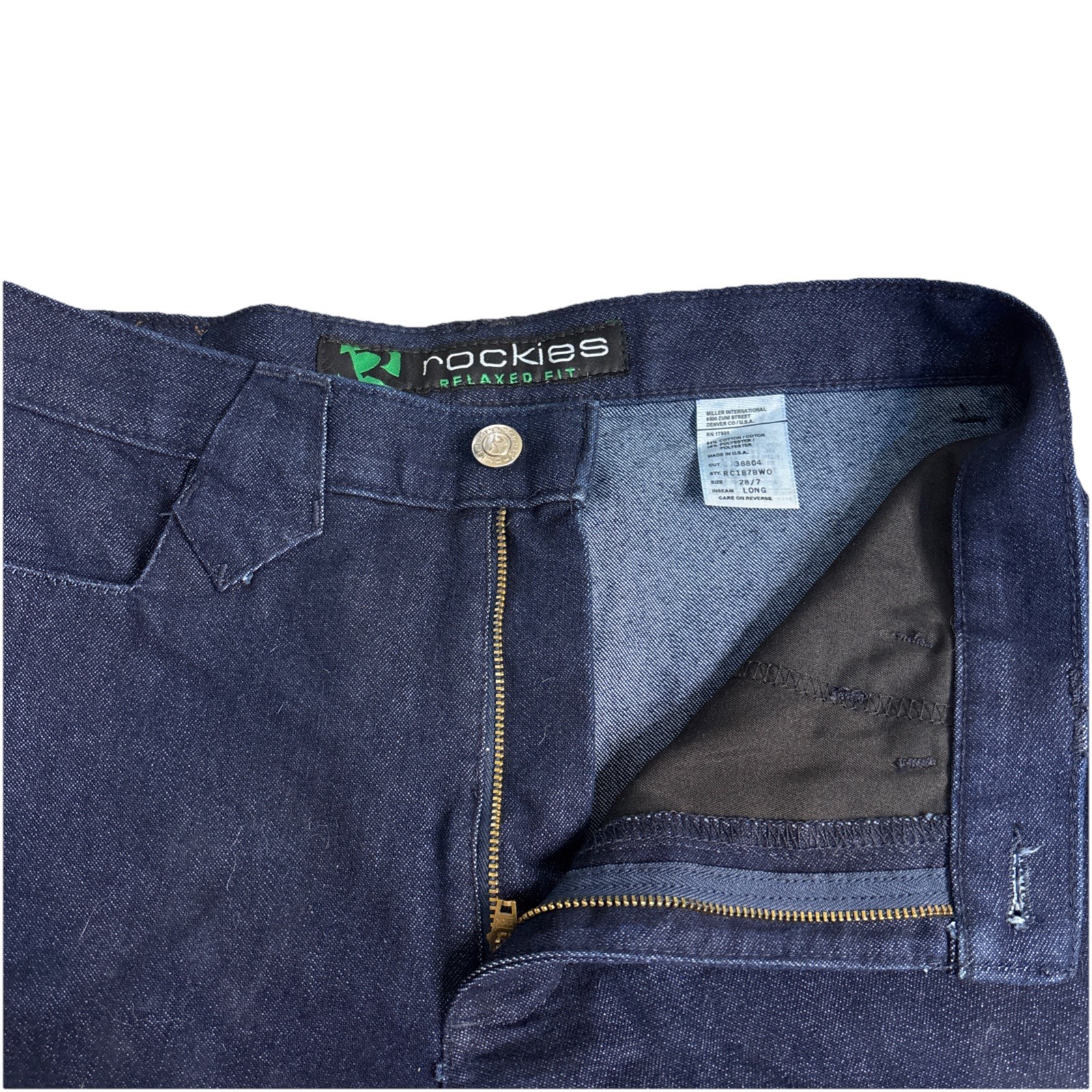 Vintage Relaxed Fit Rockies Jeans Bareback Dark Wash Western 80s Rodeo 28L B8,B9