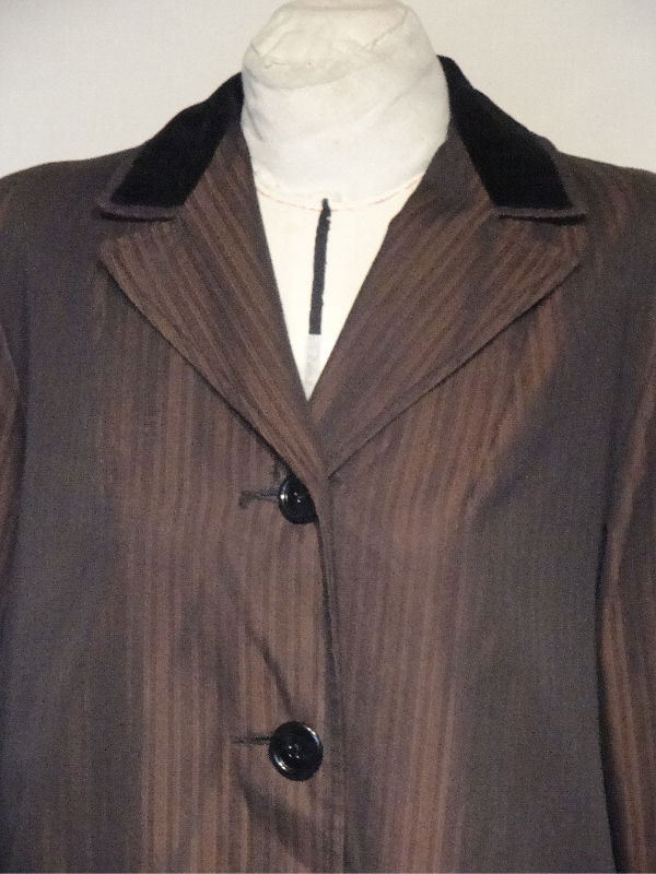 Vintage Black Brown Chesterfield All Weather Coat B42 **
