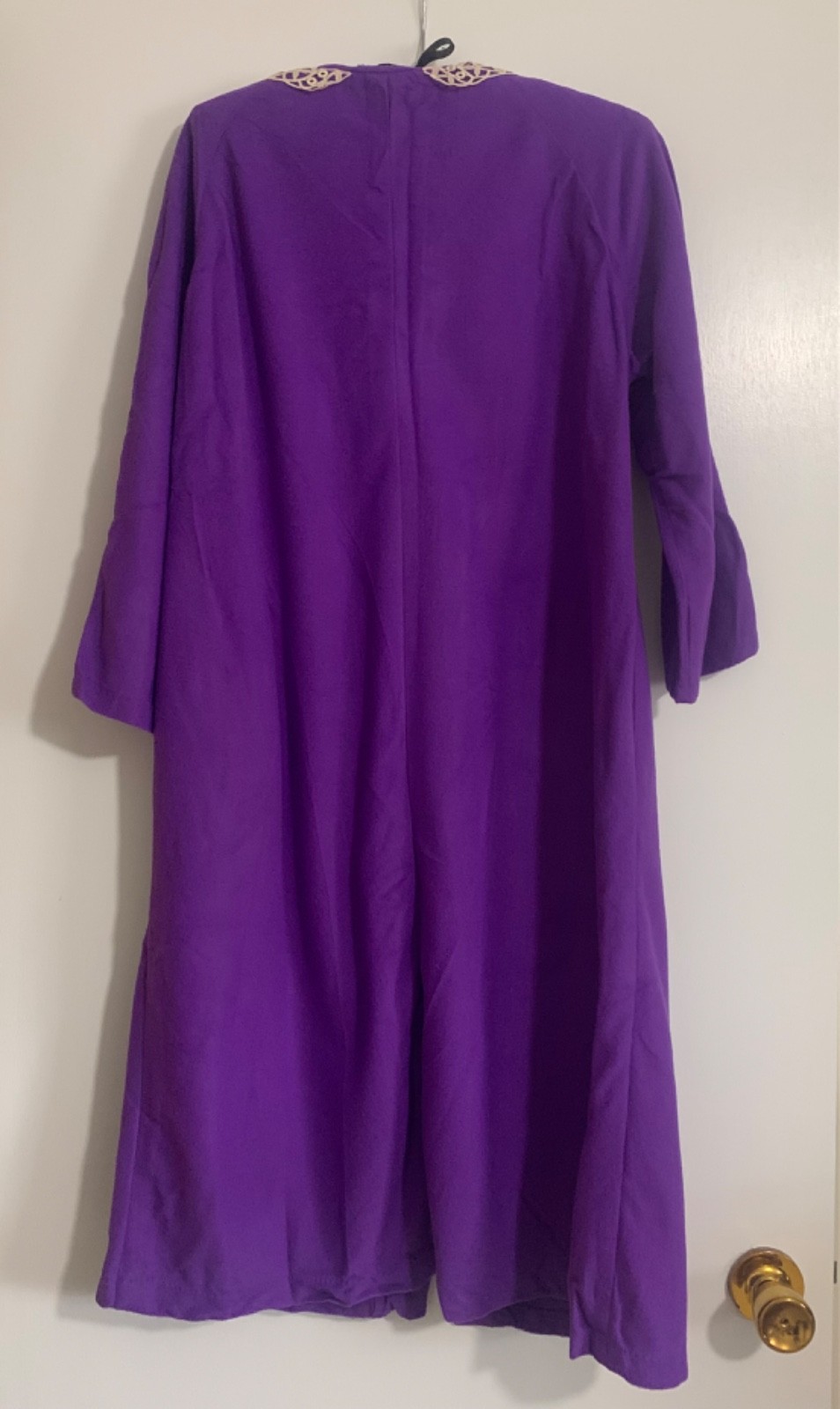 Vintage NWT “Hayes” Purple Grandmacore Women’s Housecoat w/ Lace Collar Warm