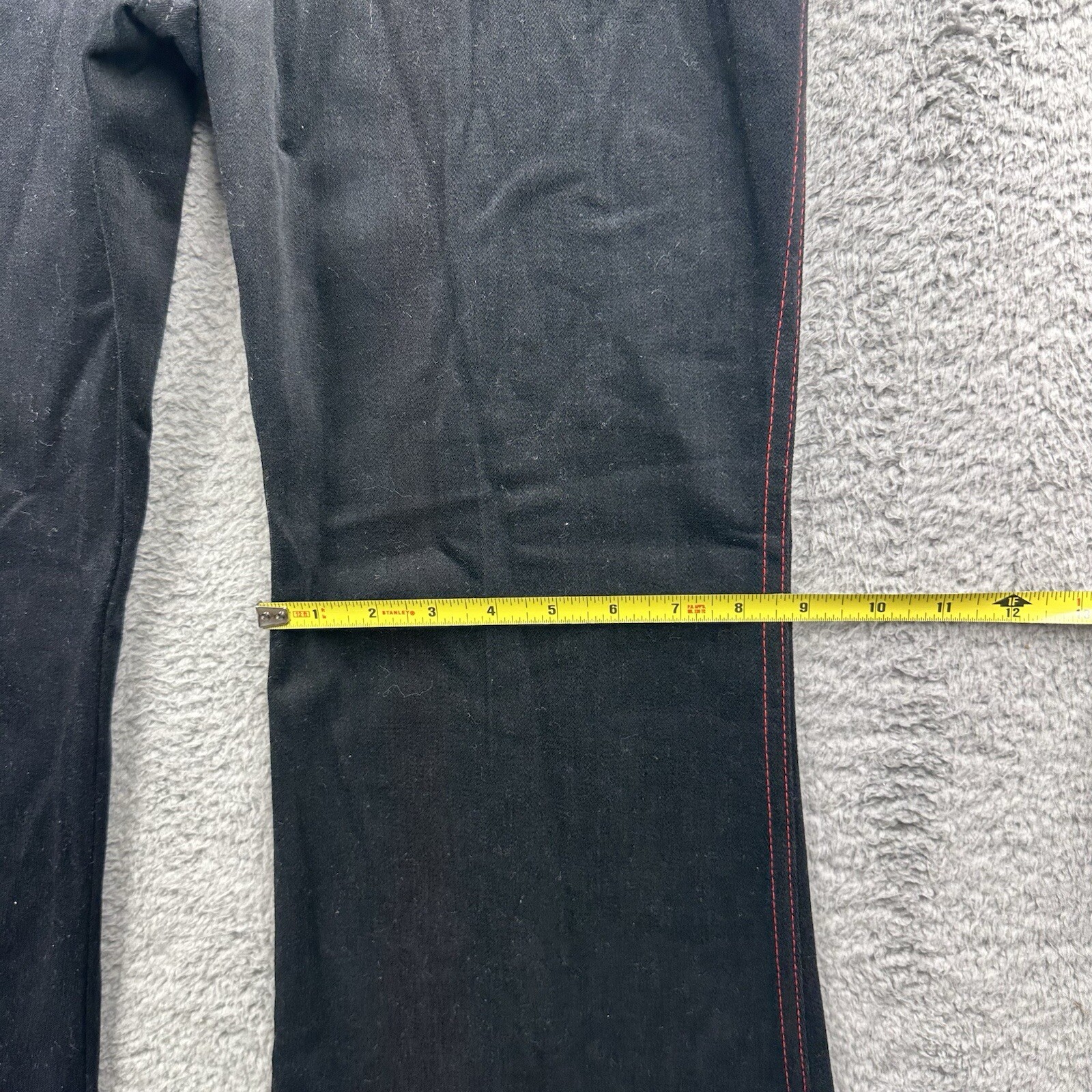 NWT VTG 70s MAVERICK Wide Bell Bottom Flare Black Denim Hippie Jeans Goth 32×32