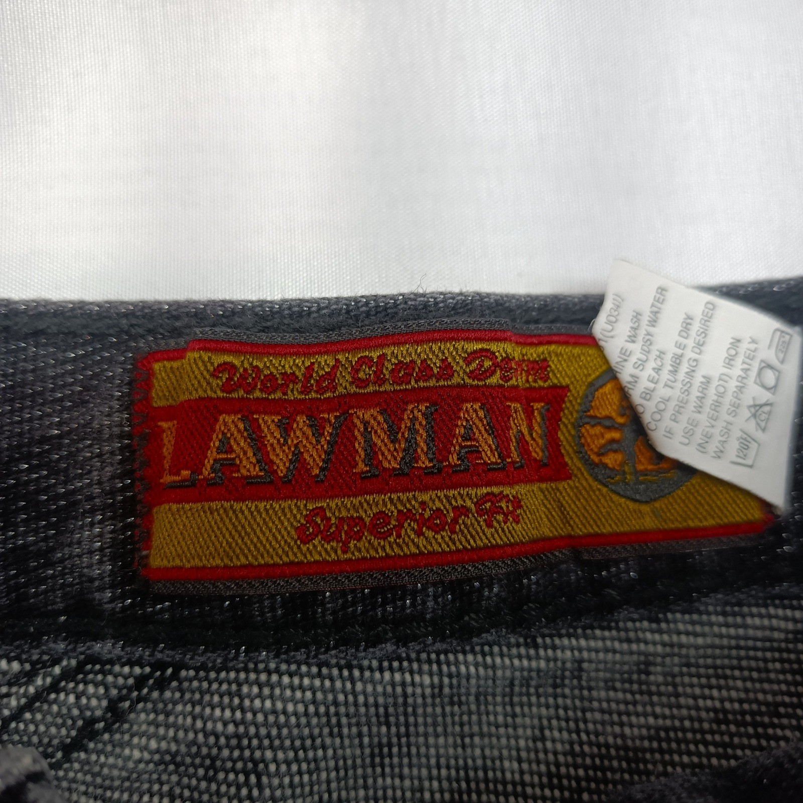 Lawman Western Jeans Womens 9 Vtg High Waisted Tapered Black Denim Metallic