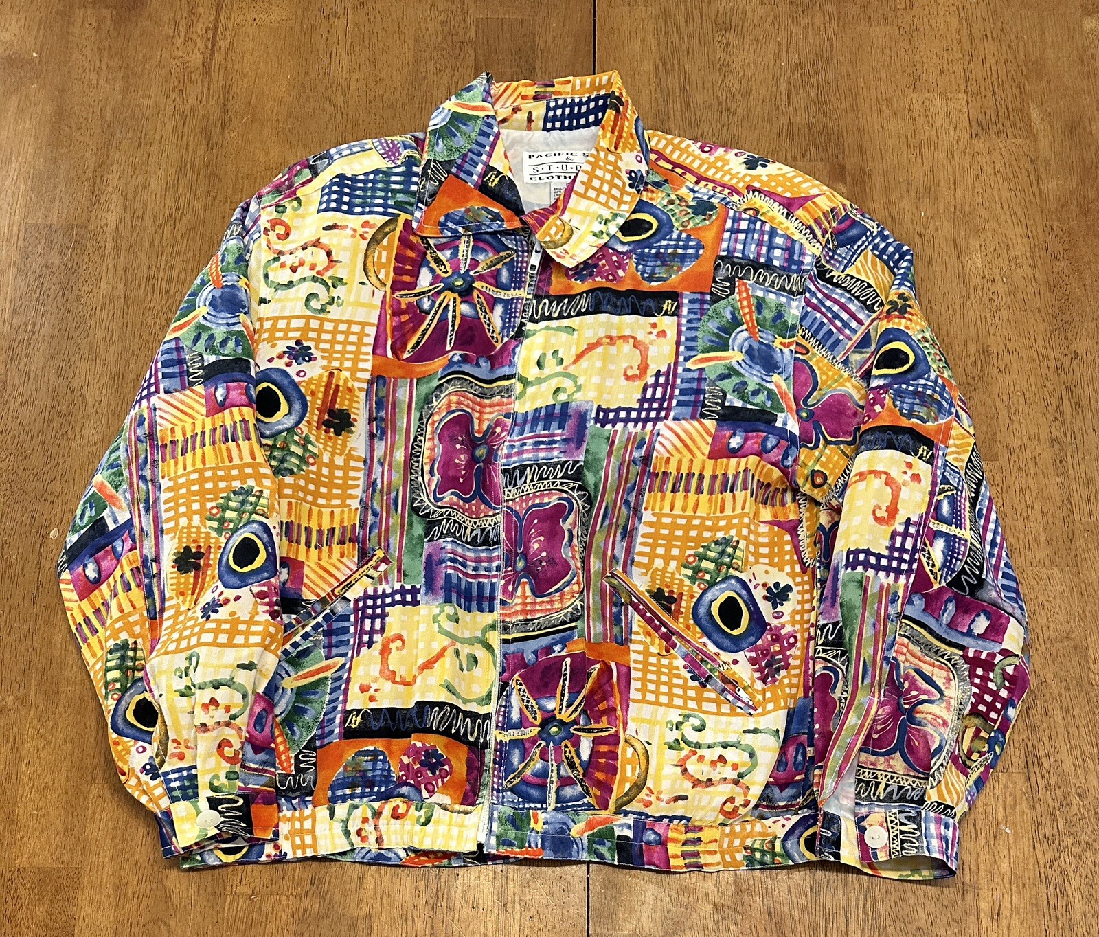 Vintage Pacific Silk Studio Clothing Company 100% Silk Jacket Small
