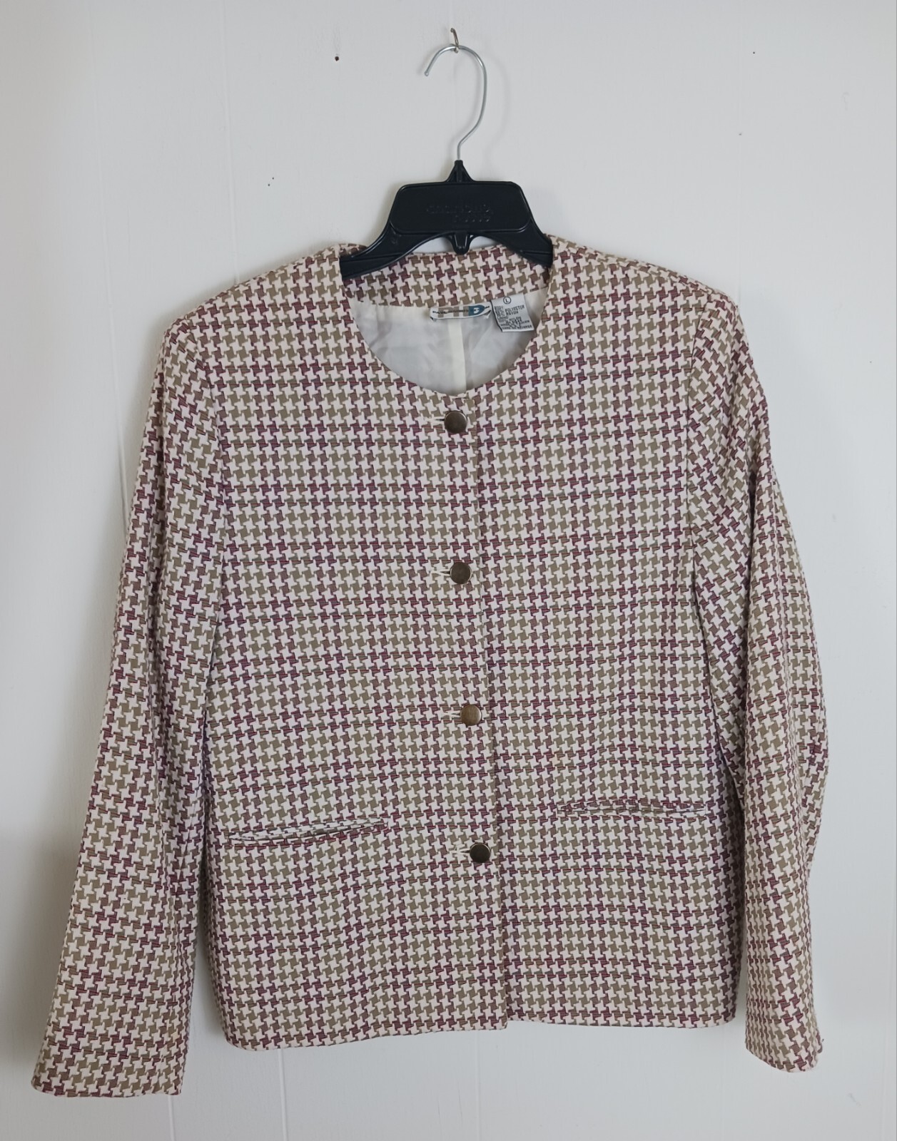 Vintage Paul Harris Design Lined Blazer Women’s Size L Hounds Tooth