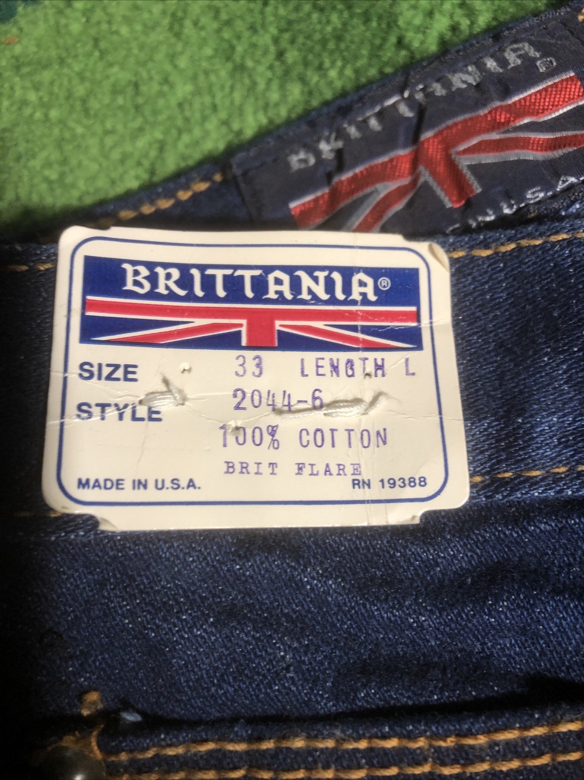 Vintage Brittania Brit Flare Size 33L NEW 31×36 Disco Size 11/12 Rare Denim