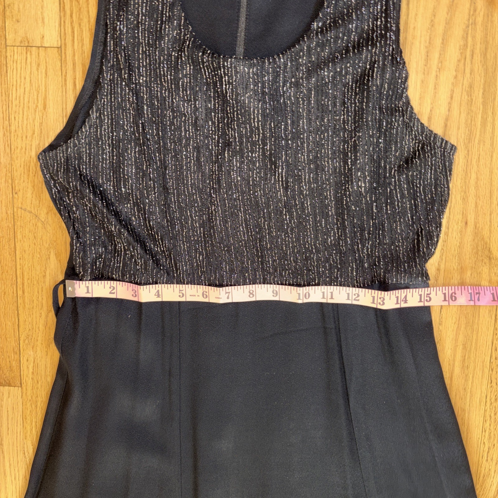 VTG Charade of California Women’s Black Maxi Dress Metallic Bodice, Full Skirt 8