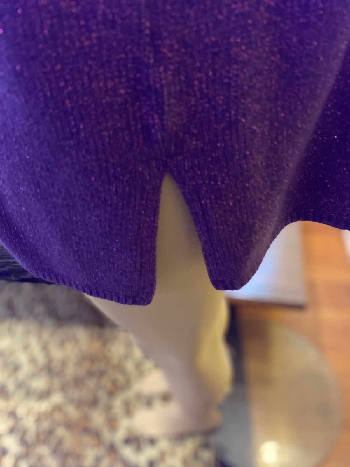 VINTAGE 1970’s PURPLE SPARKLE PULLOVER TUNIC Plus Size 1X