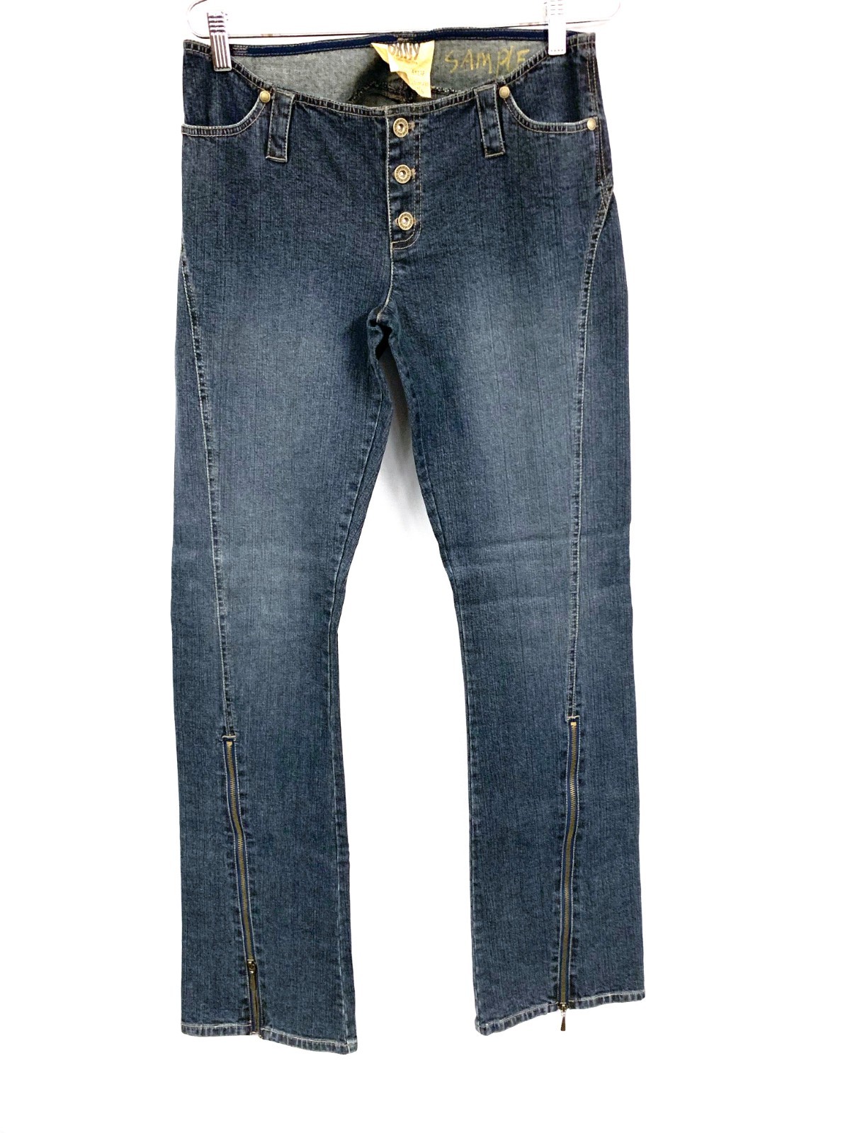 NWOT DKNY Jeans 2003 Denim Sample Button Fly Zip Hem 32×35 RARE