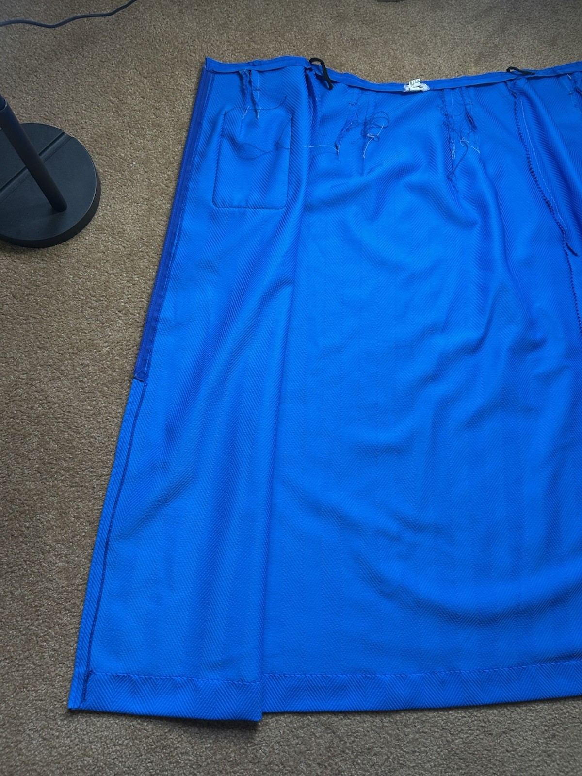 Vintage 1970s Terry Chicago Cobalt Blue Maxi Skirt Talon Zipper Herringbone M/L?