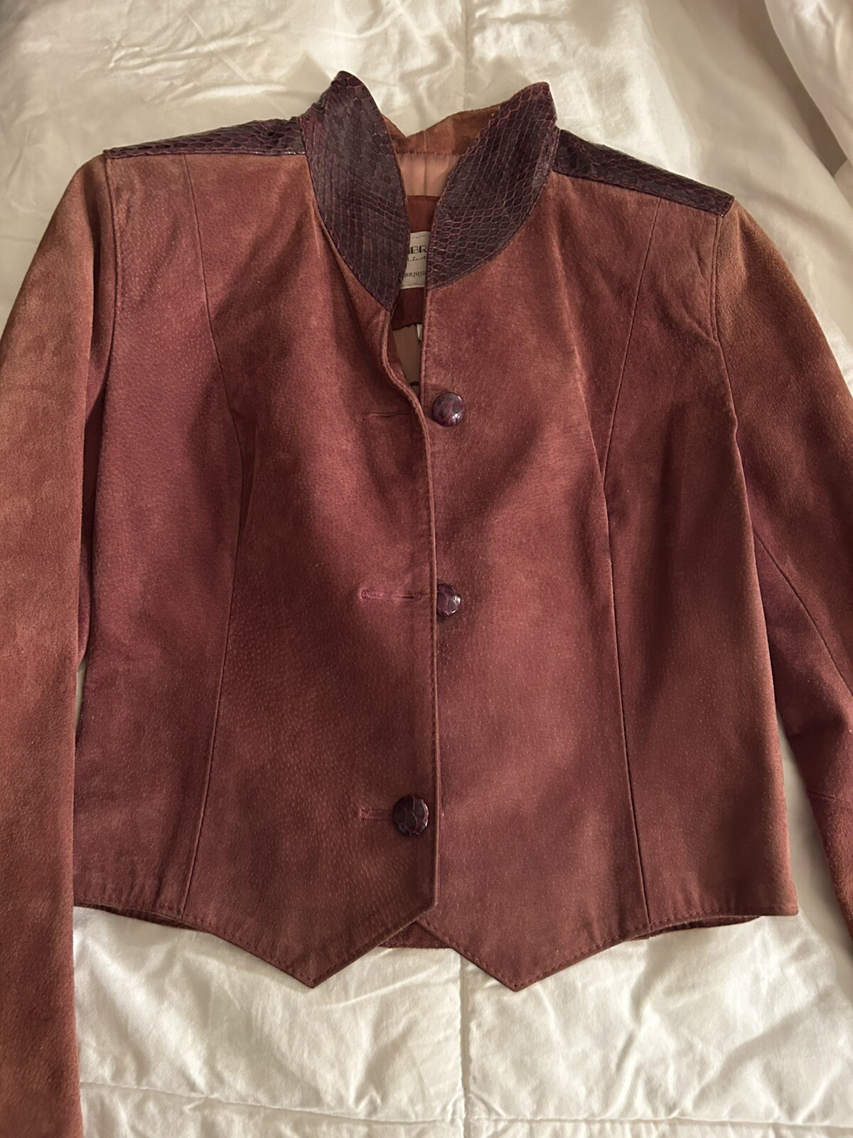 Vintage Gabriel Levy For NAL Manufacturing Suede &Snake Skin Bolero 1980’s