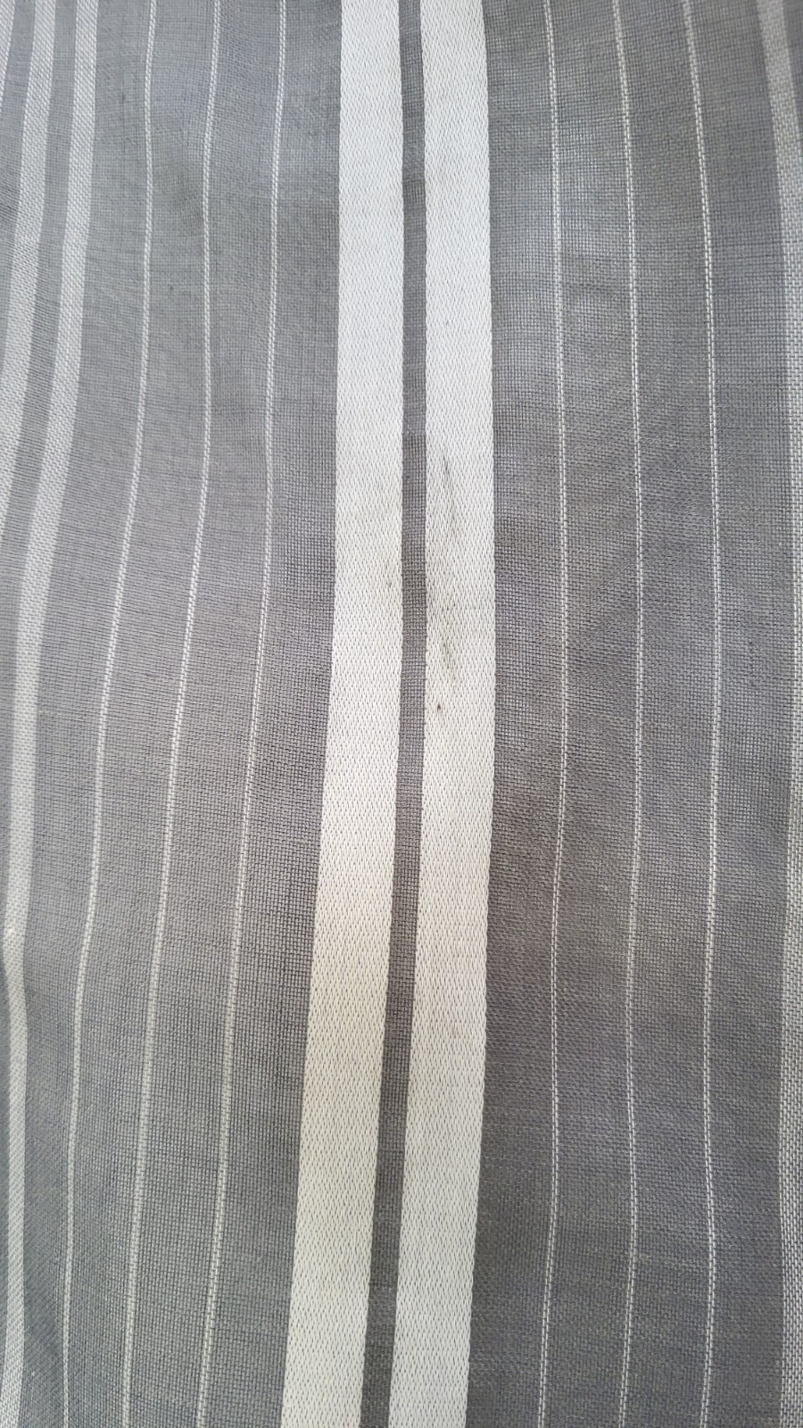 Vintage 1970’s MELISSA LANE Gray Stripe Maxi Dress with Smocking – Size XS/S