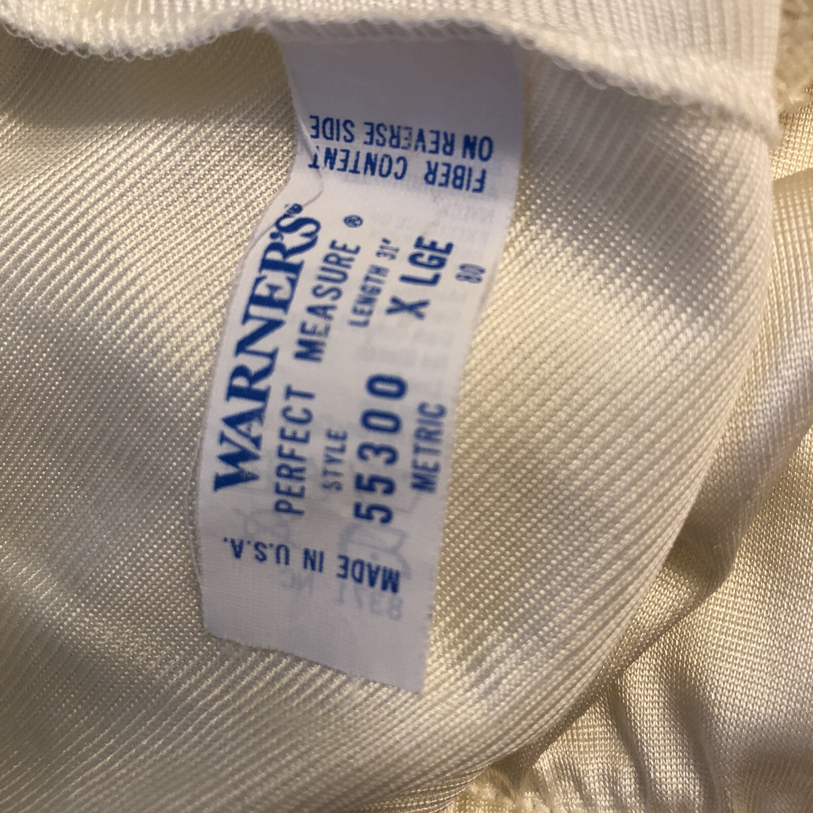warners perfect measure xlarge off white half slip Nylon Long