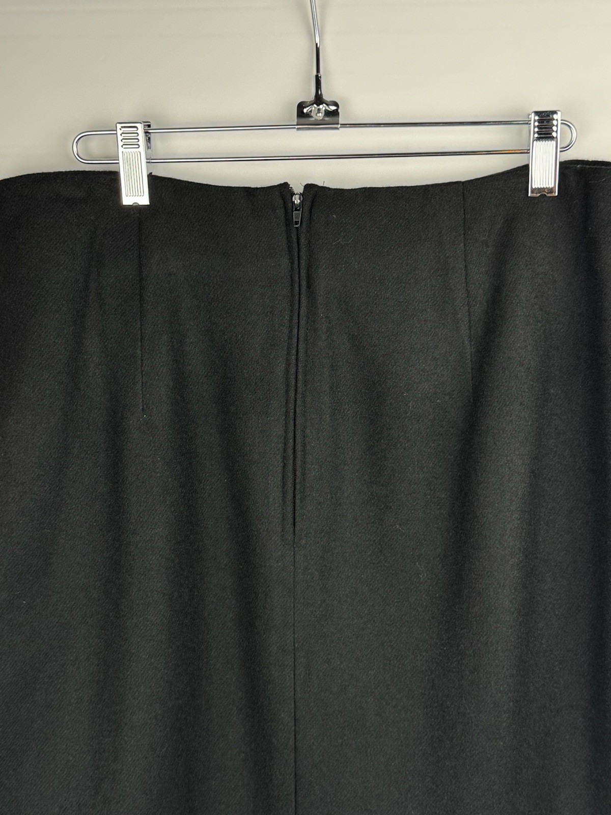 Vtg Ilysa Hart LTD Pleated 100% Pure Wool Women’s Black A Line Skirt Size 14
