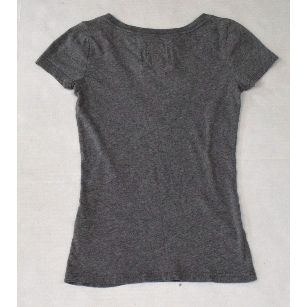 Vintage T-Shirt Abercrombie & Fitch Size XS Y2K Gray Ultra Low V Neck Moose 1892