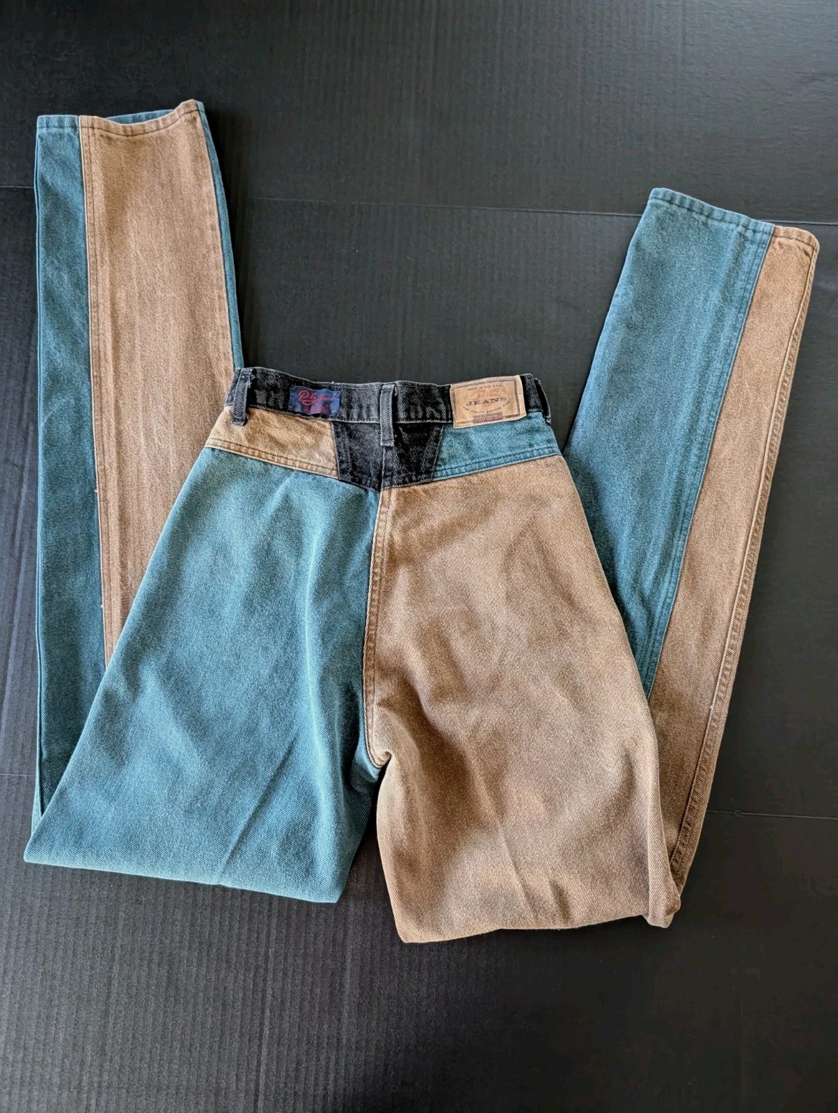 Vintage USA 80’s-90’s Panhandle Slim Colorblock Denim Jeans 100% Cotton RARE!!