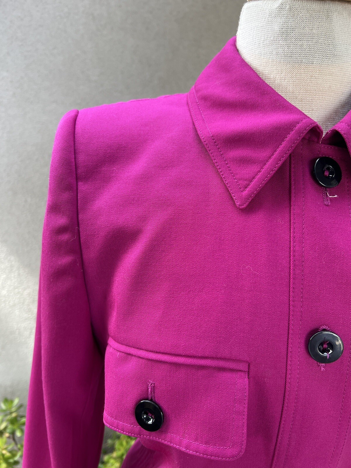 Vintage Preppy Jacket By Valentino Miss V fuchsia pink wool sz 38 4 Italy