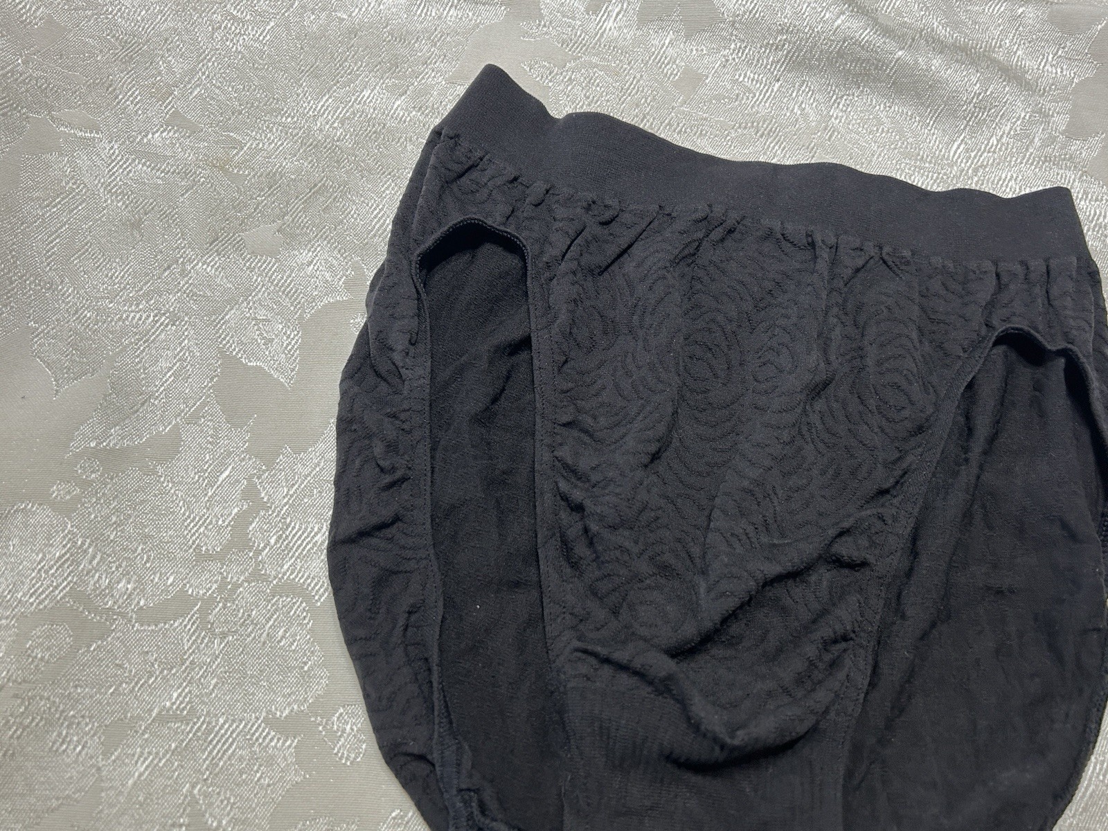NWT Vtg BALI 2503 Patterned Wide Waistband Hi-Cut Sz 8/9 Black Panties #403