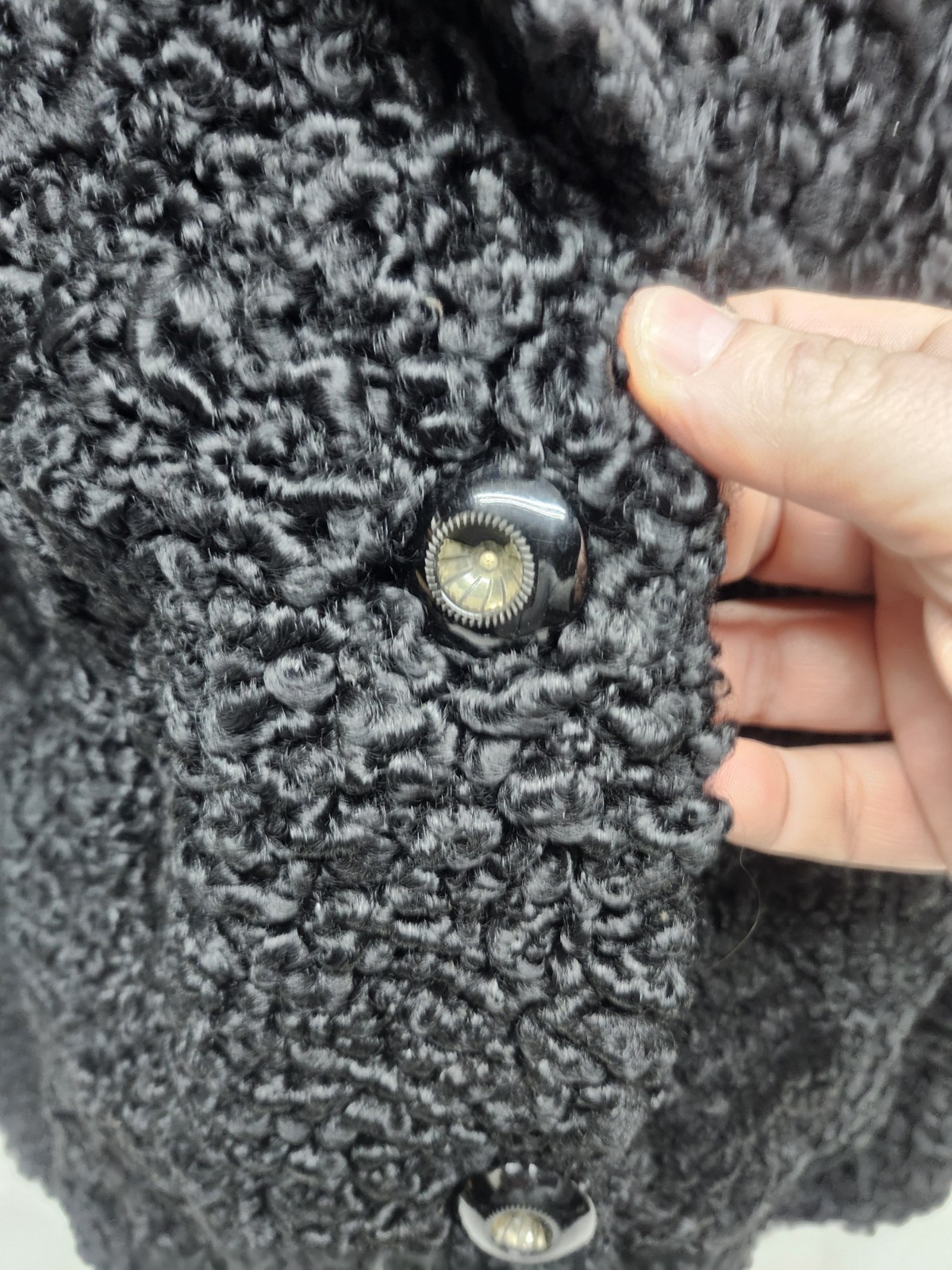 Vintage Curly Persian Lamb Wool Coat Silk Lined 40s 50s Old Money Mob Wife