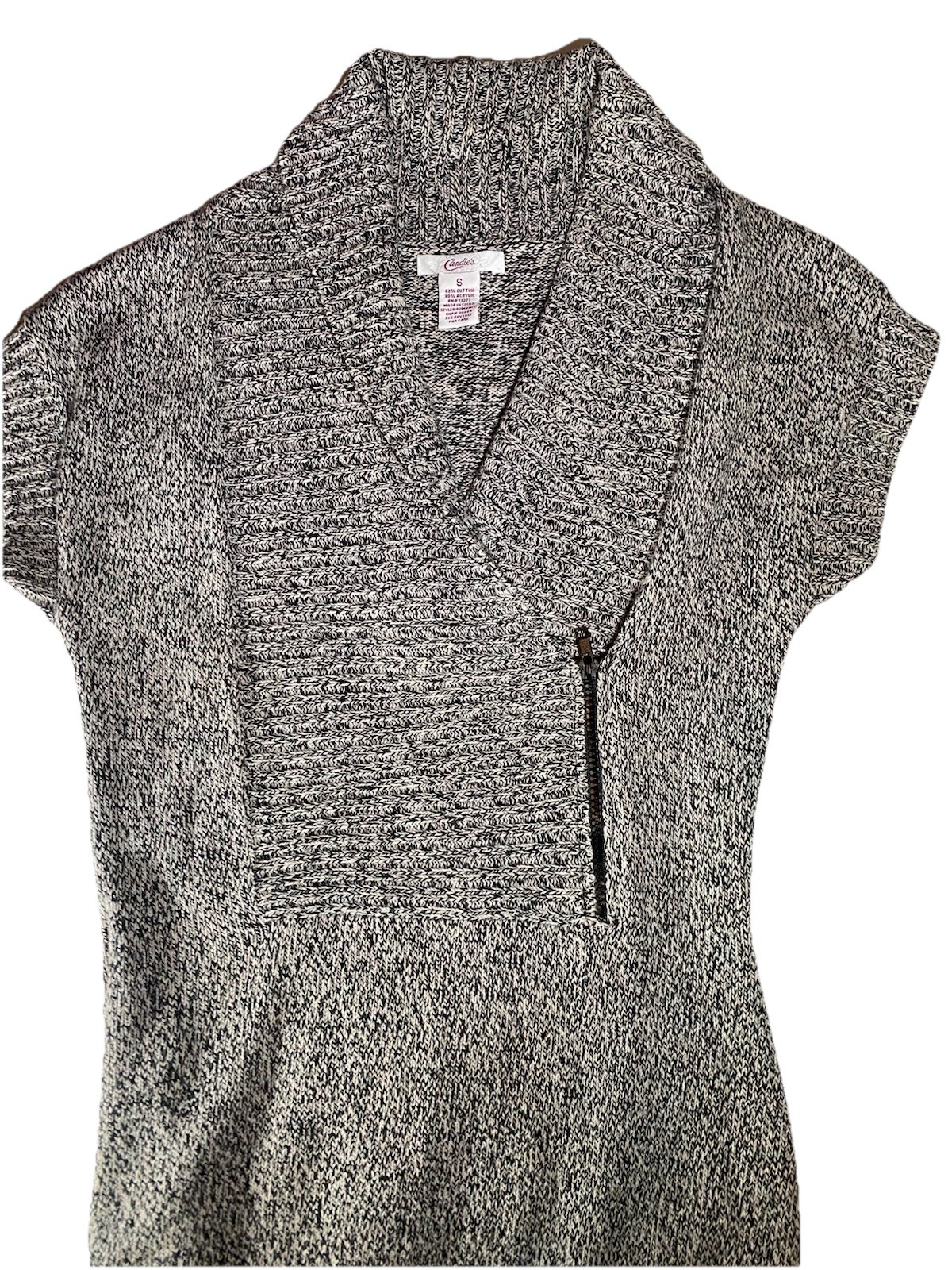 Woman’s Tunic Sweater W/ Drape Neckline . Side Front Zipper Size S Vintage1999