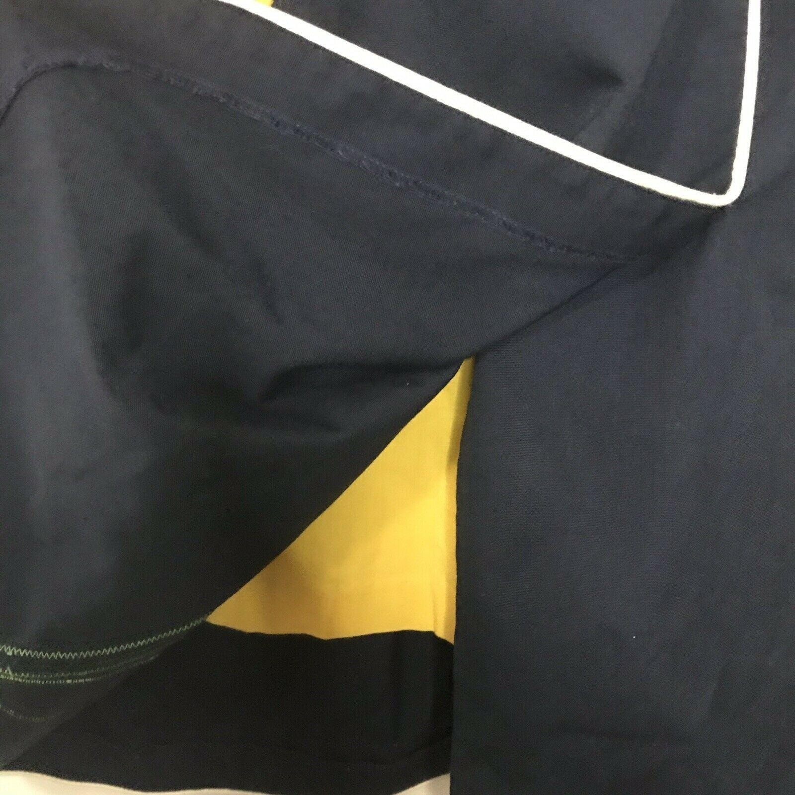 Vtg 80s Faux Wrap Skirt Skort Womens S 26″ Tulip Flower Applique Navy Blue