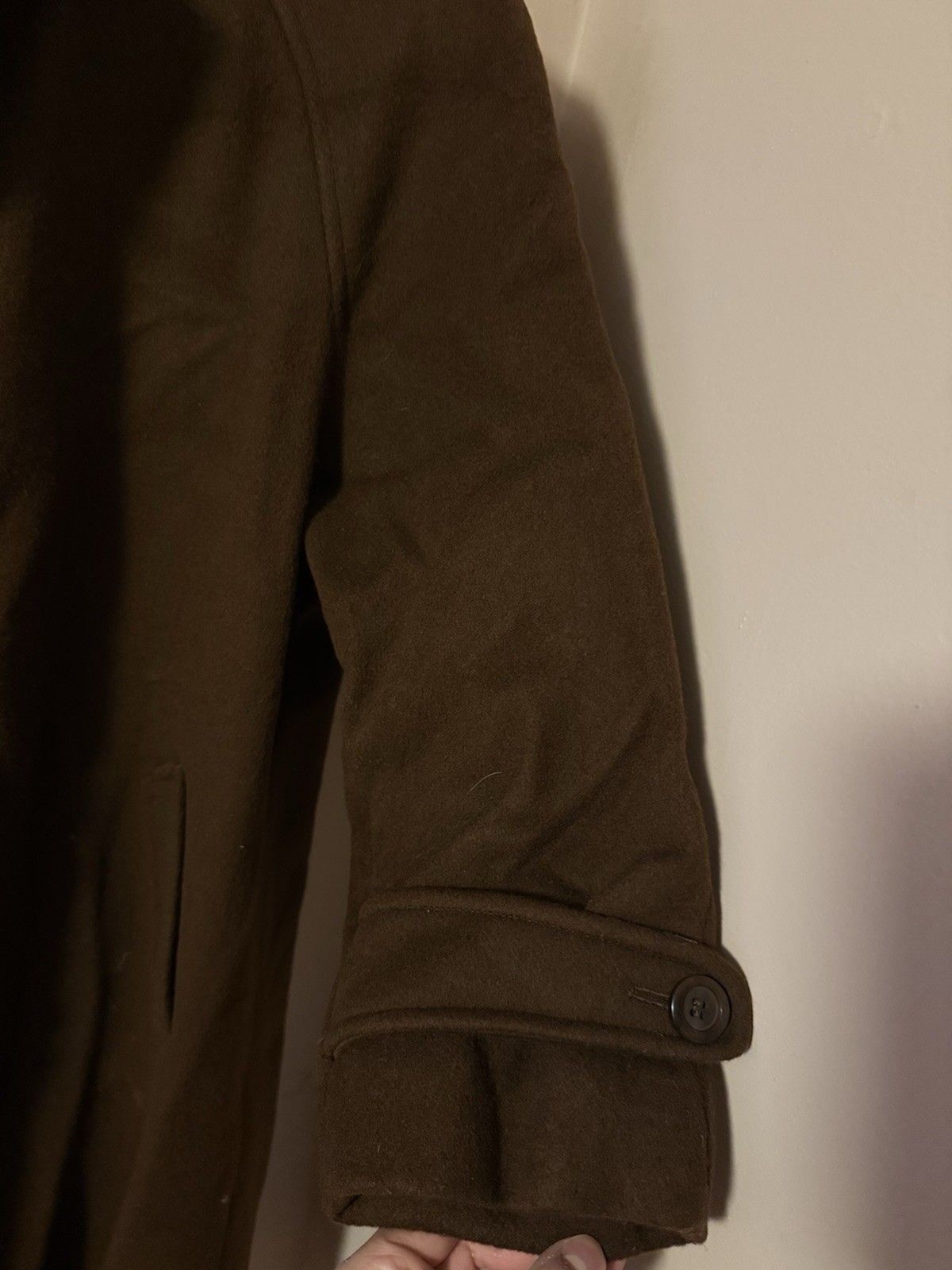 Vintage Paul Levy Women’s Dark Brown 100% Pure Wool Long Coat – see description