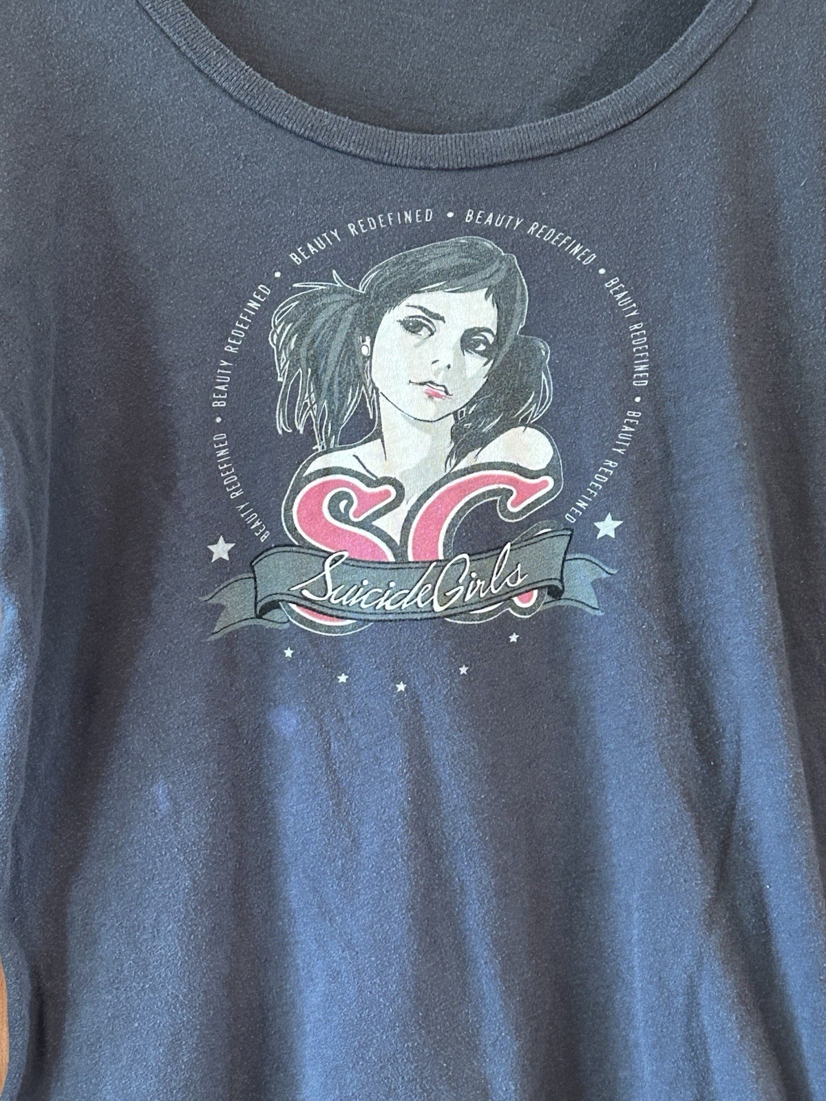 Suicide Girls Long Sleeve T-shirt Women Fitted XL. Vintage Used Beauty Redefined