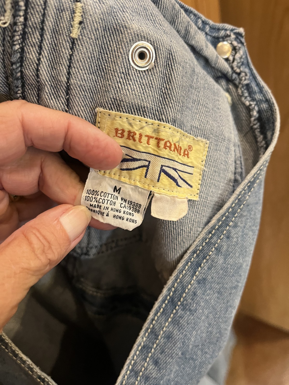 Vintage RARE Brittania Banana Cherub Denim Overalls Medium (S?) Hong Kong
