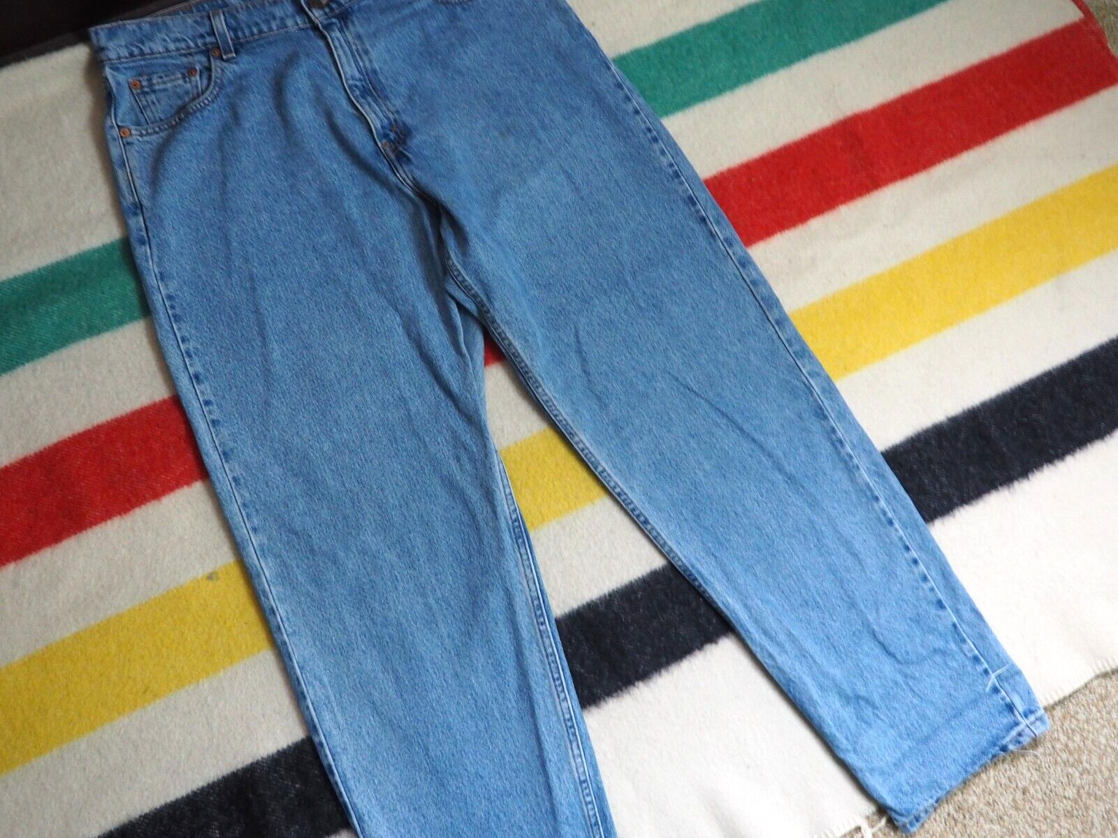 VTG 90s LEVIS 560 Loose Straight Fit Faded Blue Denim 34×32 Baggy Jeans Womens