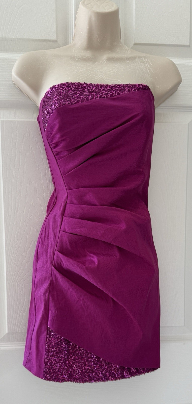 Jessica McClintock Vintage Fuchsia Pink Sequins Cocktail Party Dress Size 3