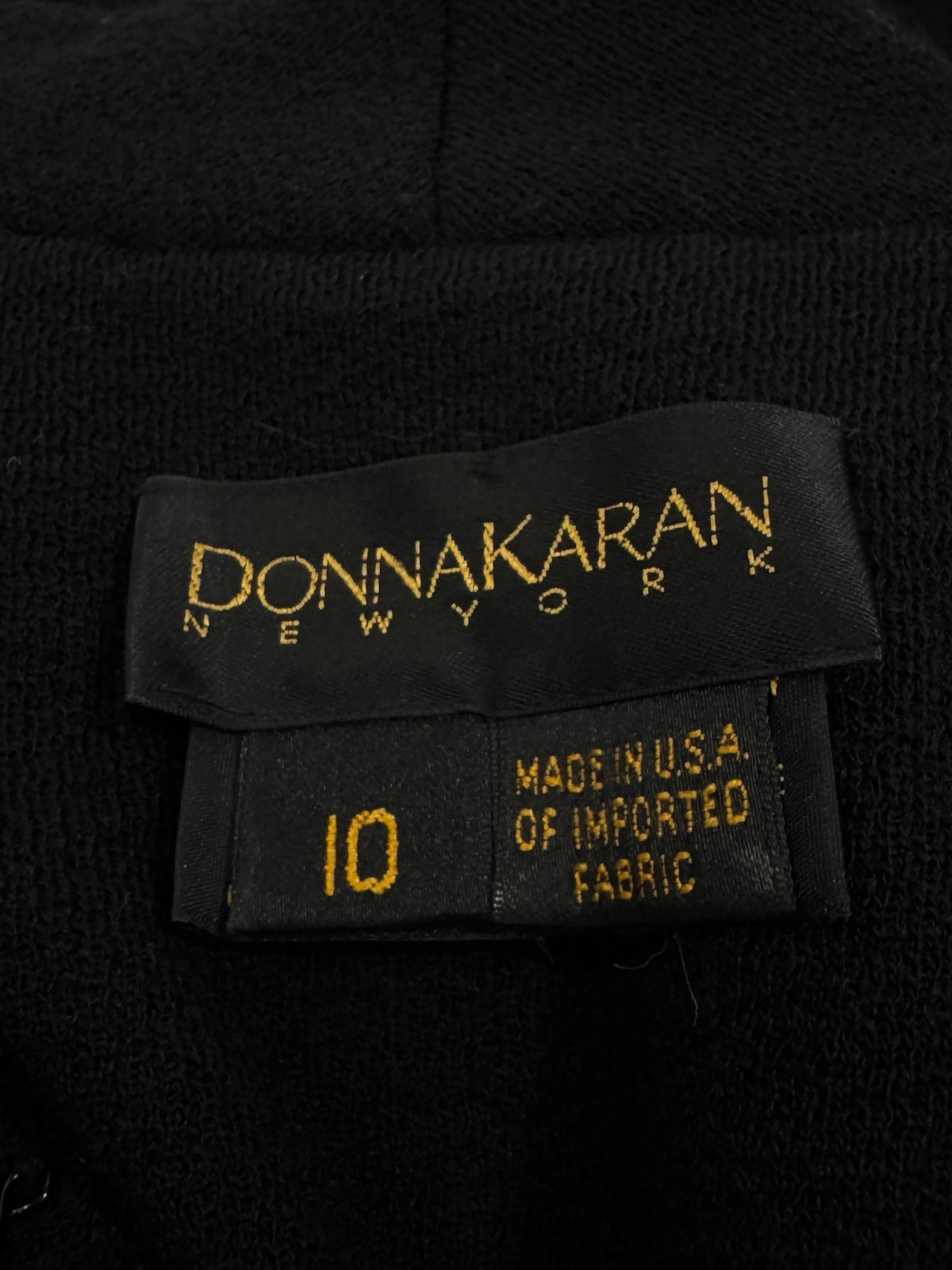 Donna Karan Archival Vintage Black Pure Wool Wrap Dress Sz 10 Union Made