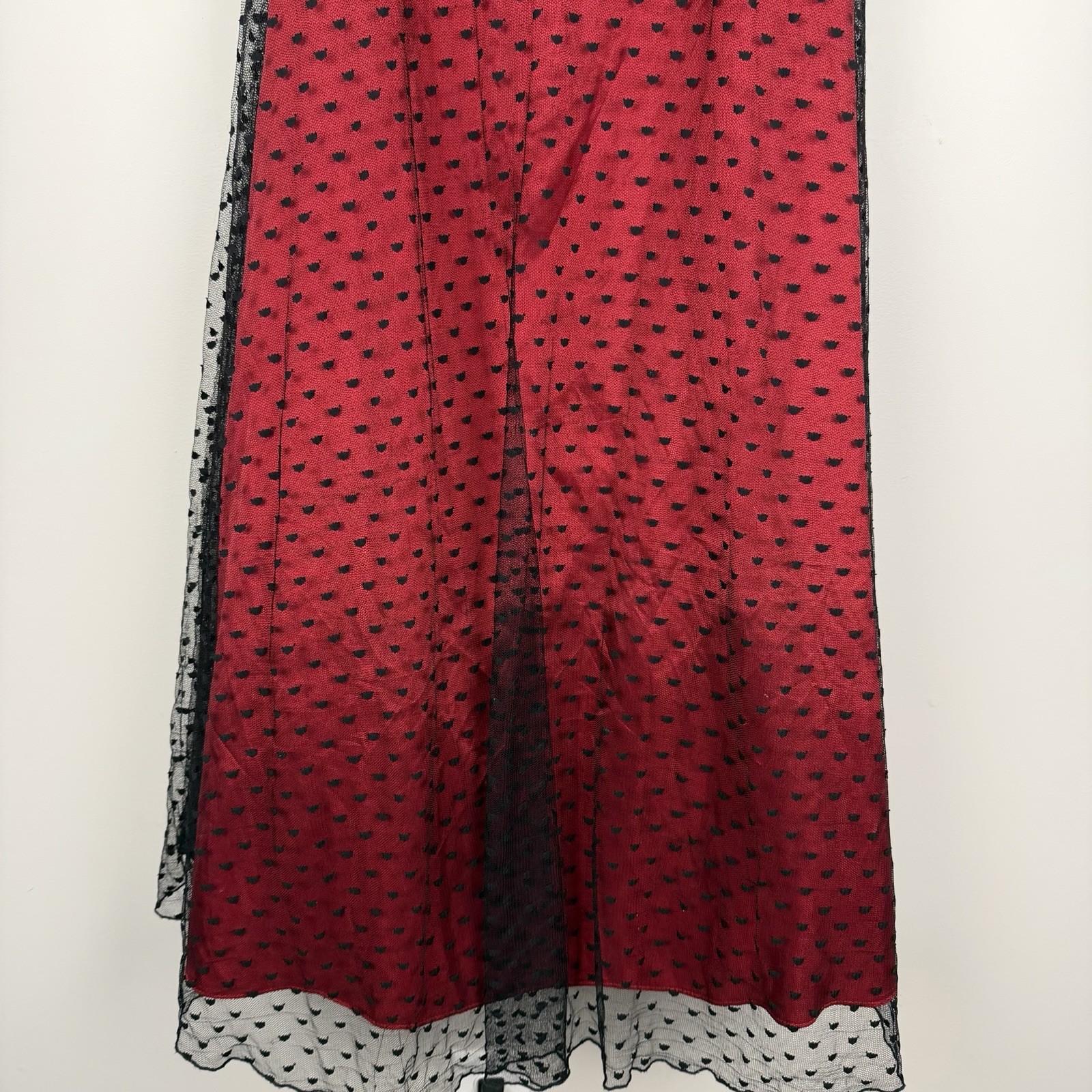 Vintage Scott McClintock Strapless Gown Size 12 Red Black Romantic Whimsigoth