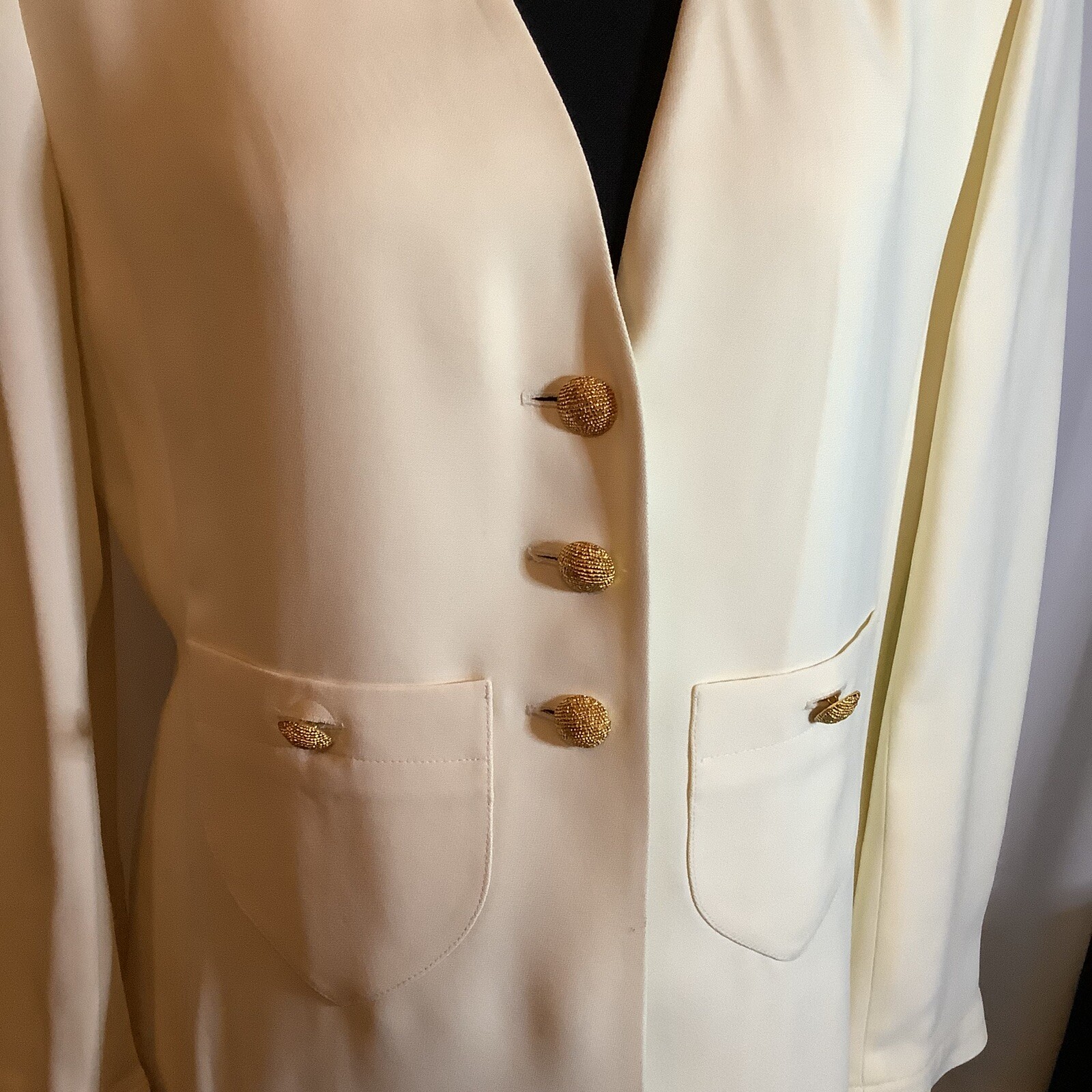 Sonia Rykiel 3 Button Blazer, Cream /Gold Tone Buttons, Sz.40- Sz Medium, Paris
