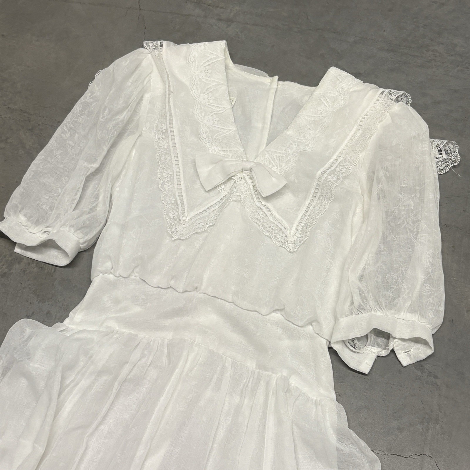 Vintage Gunne Sax Dress Gown Prairie Victorian Lace Boho Cottage Coquette Size 5