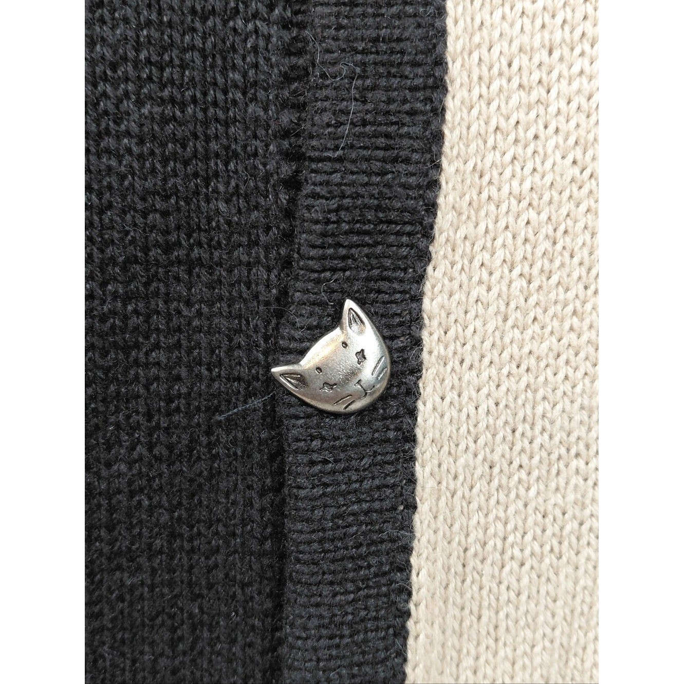Vintage Cat Sweater Women’s Size Medium Cat Buttons Y2K