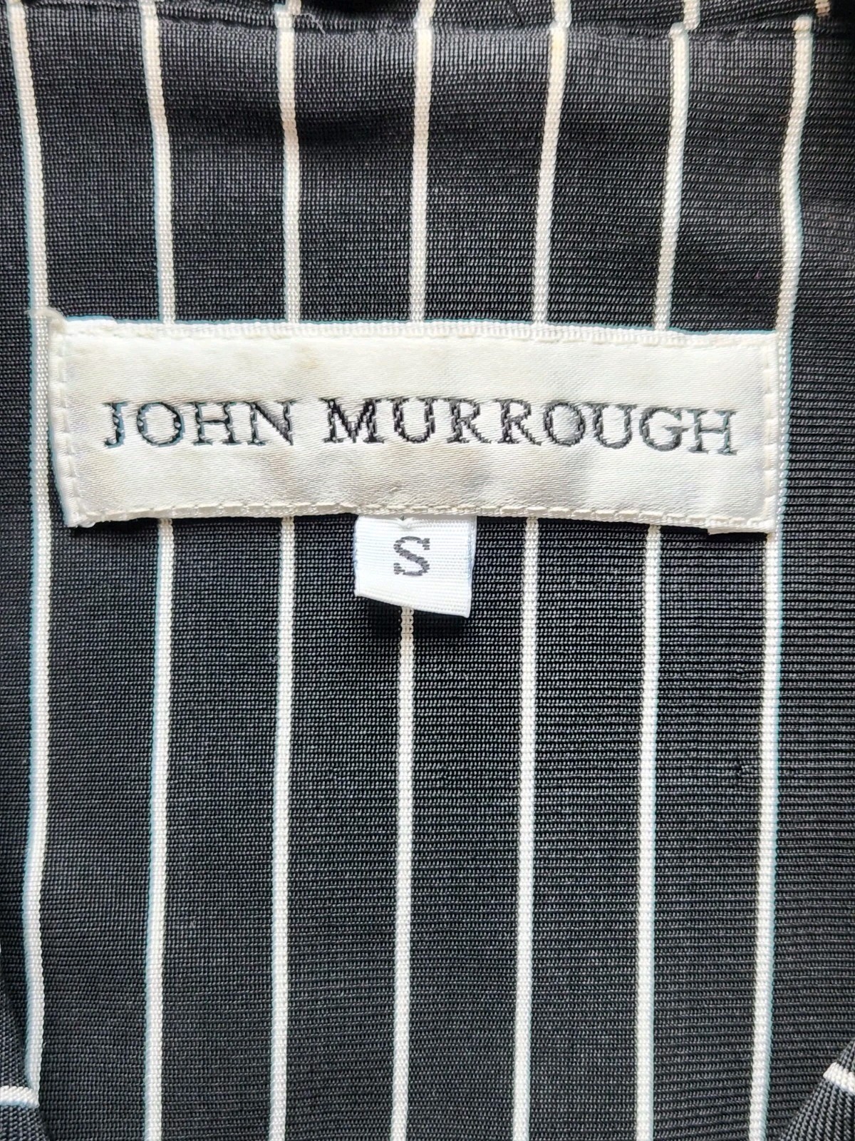 John Murrough Vtg Black Pinstripe Studded Leather Blazer Womens Size Small USA