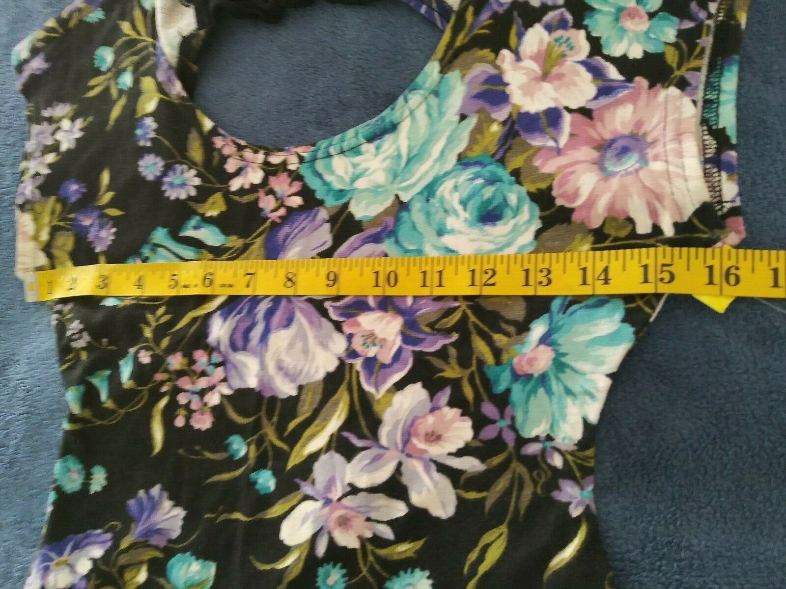 New Wave Dress S JAY JACOBS 1980s Chiffon Floral Stretch CUB WEAR Hip Hop Style