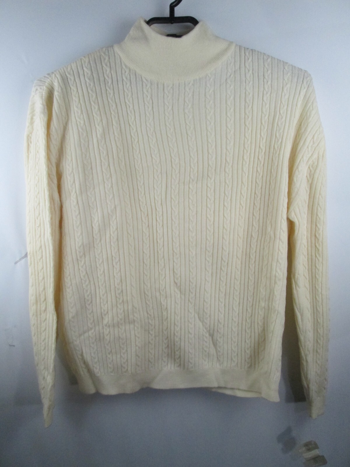 VTG Nordstrom 100% Merino Wool Sweater Womens Sz XL Mock Neck Cable Knit NEW