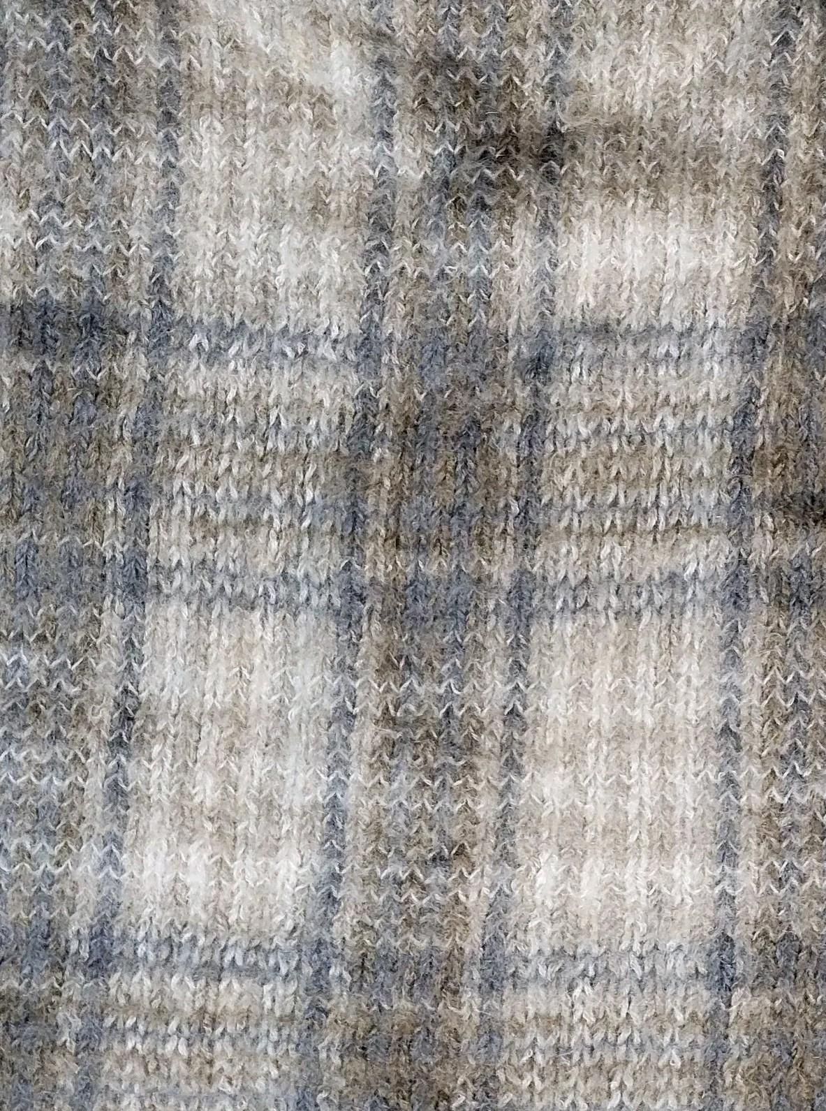 Vtg Jay Jacobs Knit Sweater Women’s Large Mohair Blend Boxy Blue Gray Beige