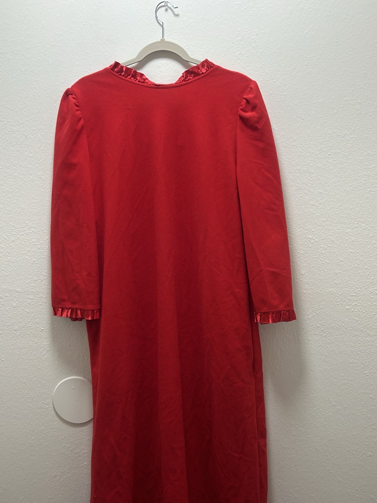 Vintage It’s A Charm Red Zip House Coat Robe Made In USA Size L