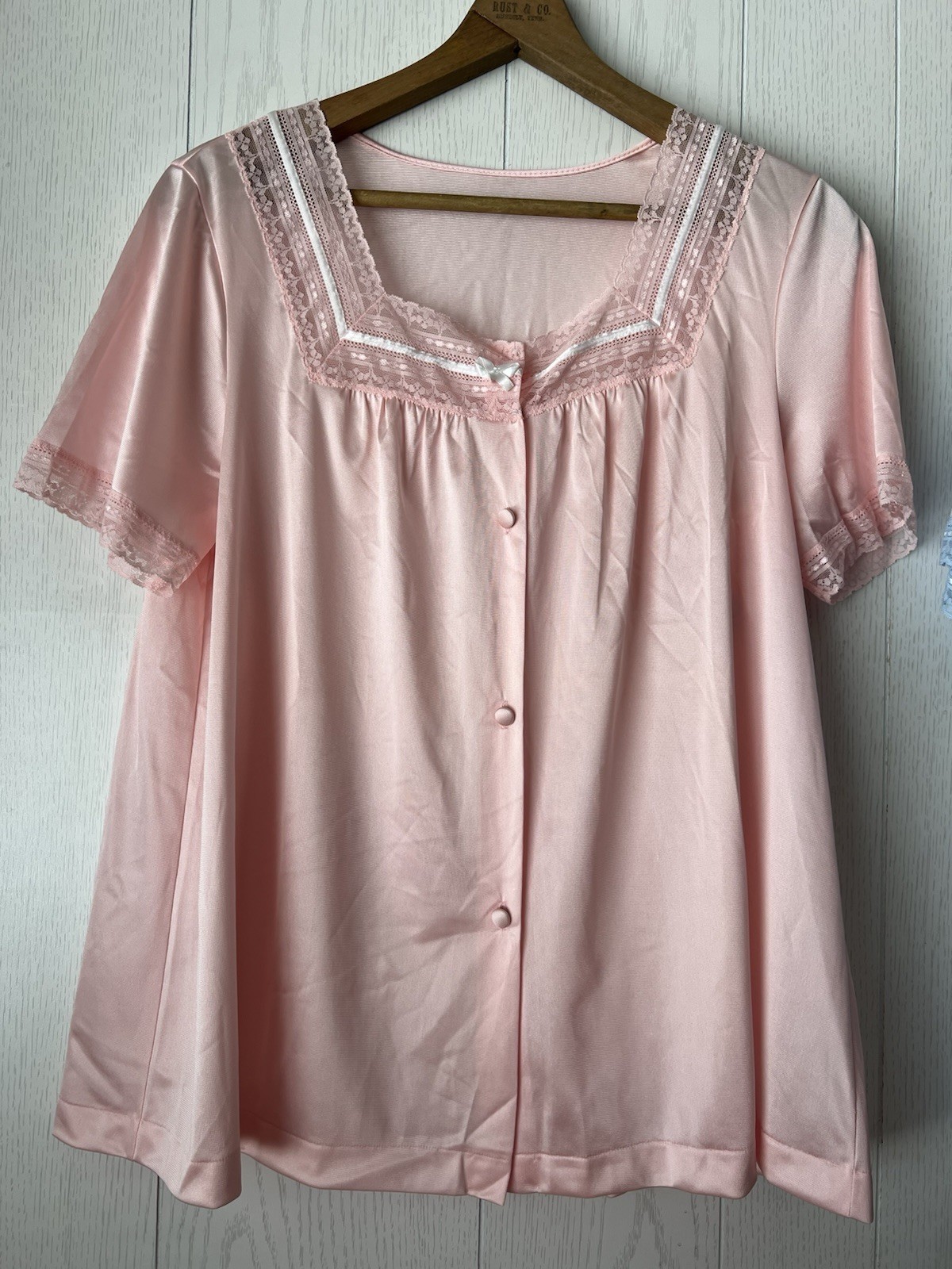 Lot Of 2 VANITY FAIR Vintage Pajama Sets Soft Pink & Blue Pants + Top All Nylon