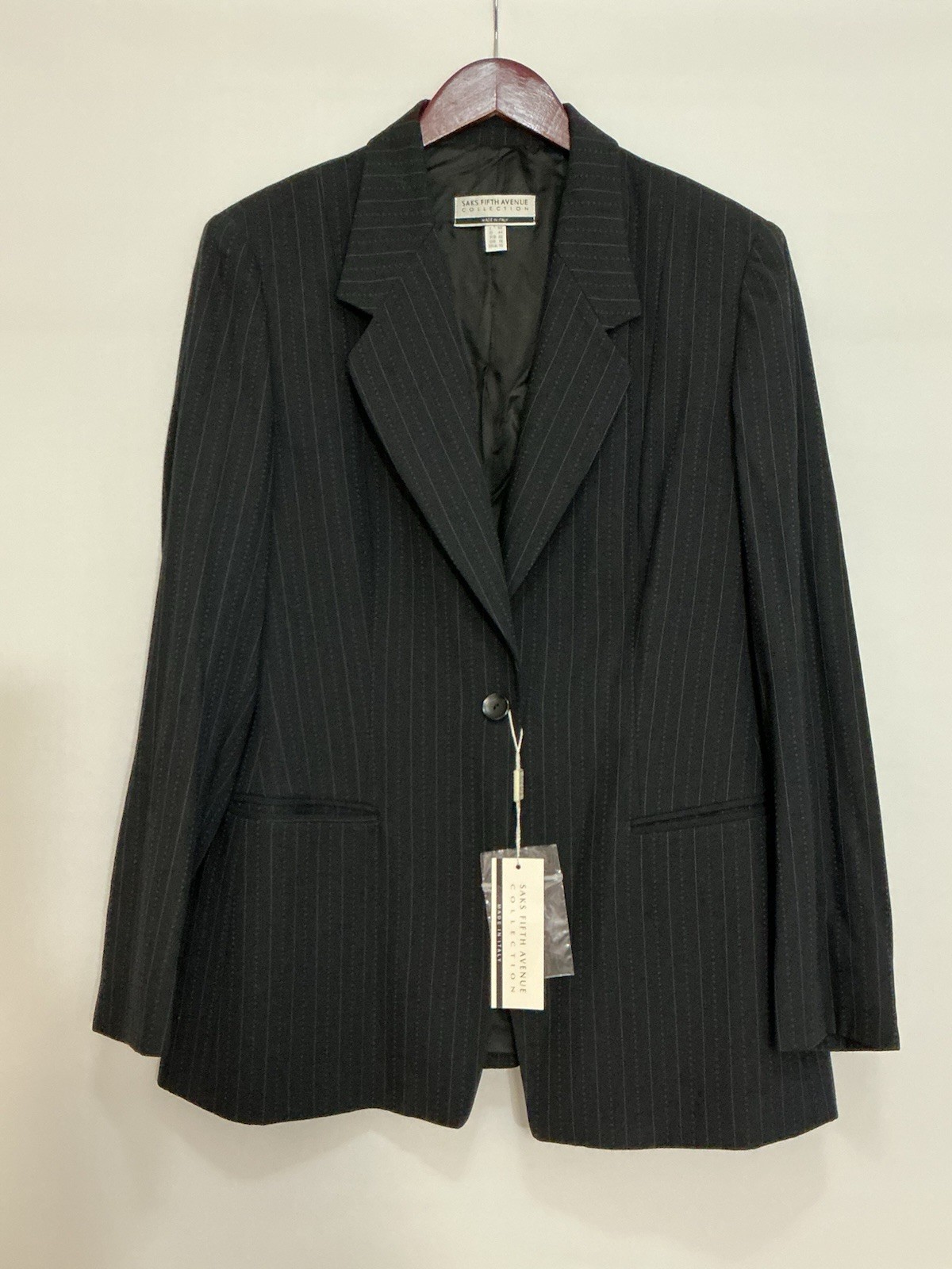 NEW Vintage Saks Fifth Avenue Women’s 16 Wool Suit Jacket Italy-Deadstock NOS